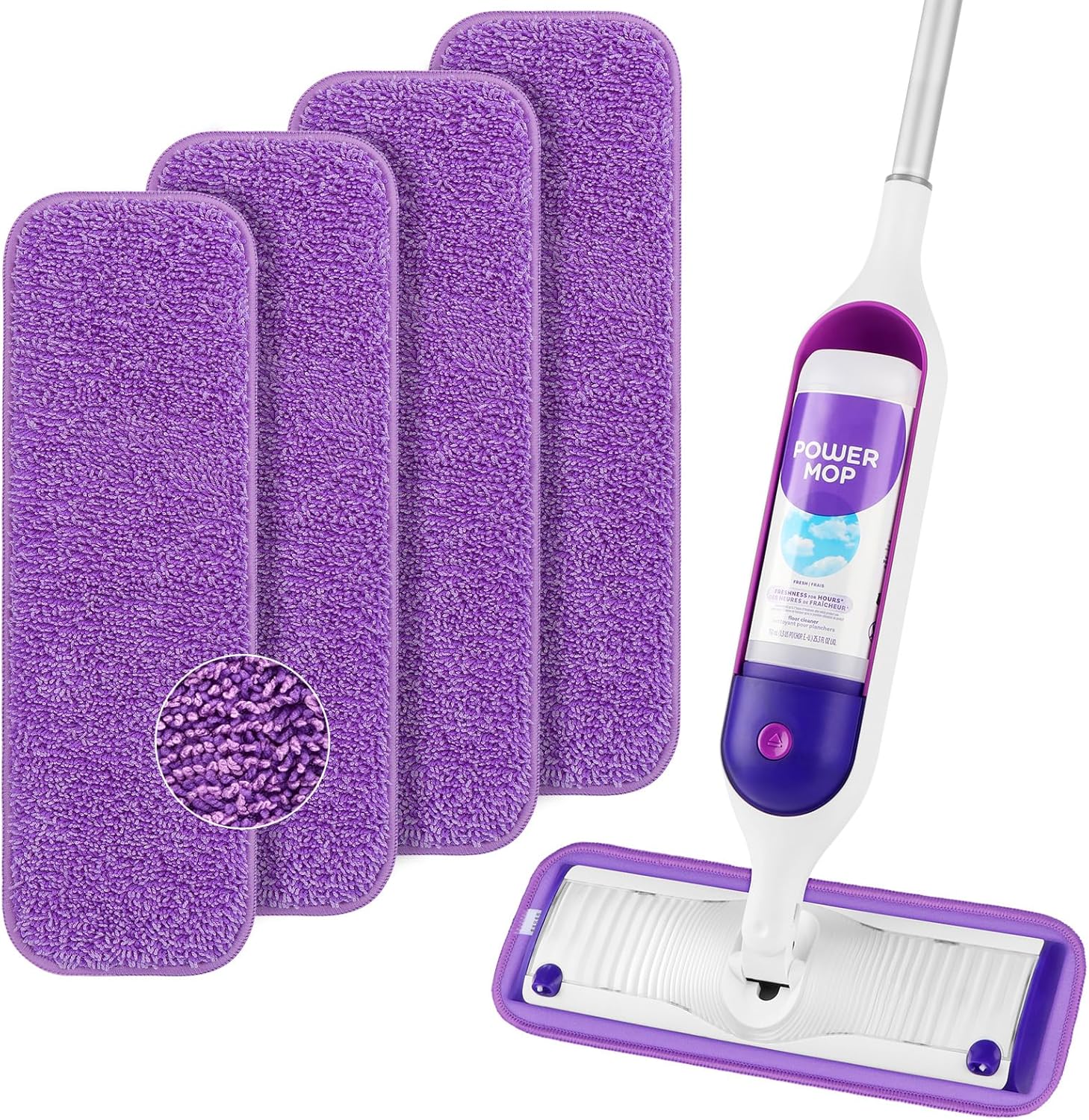 HOMEXCEL Reusable Microfiber Mop Pads for Swiffer PowerMop