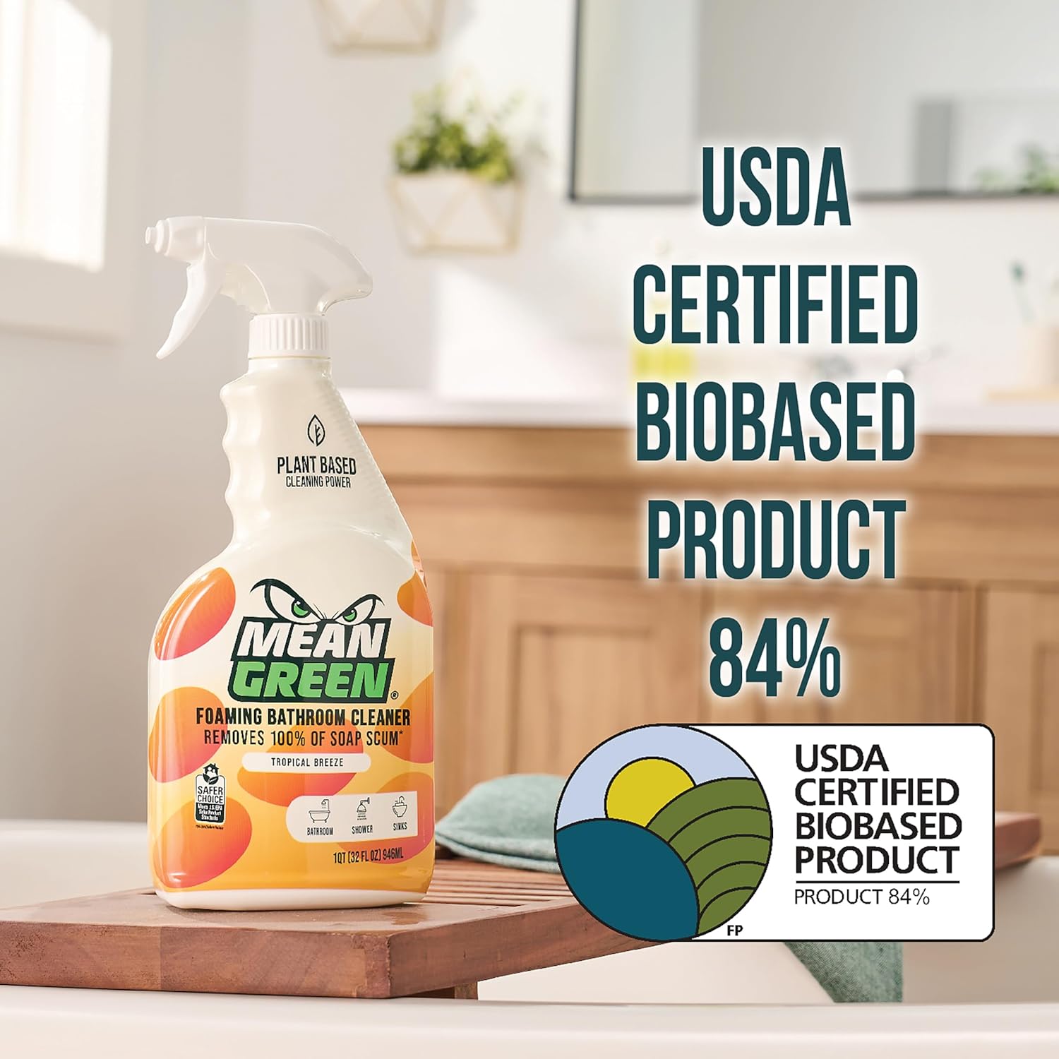 Mean Green Non-Concentrated Bathroom Cleaner Tropical Breeze 32 Ounce 1