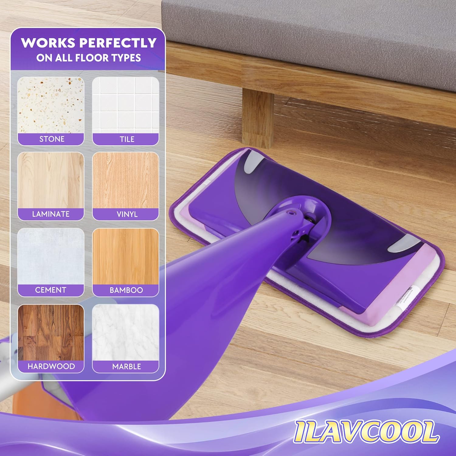 ILAVCOOL 6 Pack Reusable Mop Pads for Swiffer Wet Jet 1