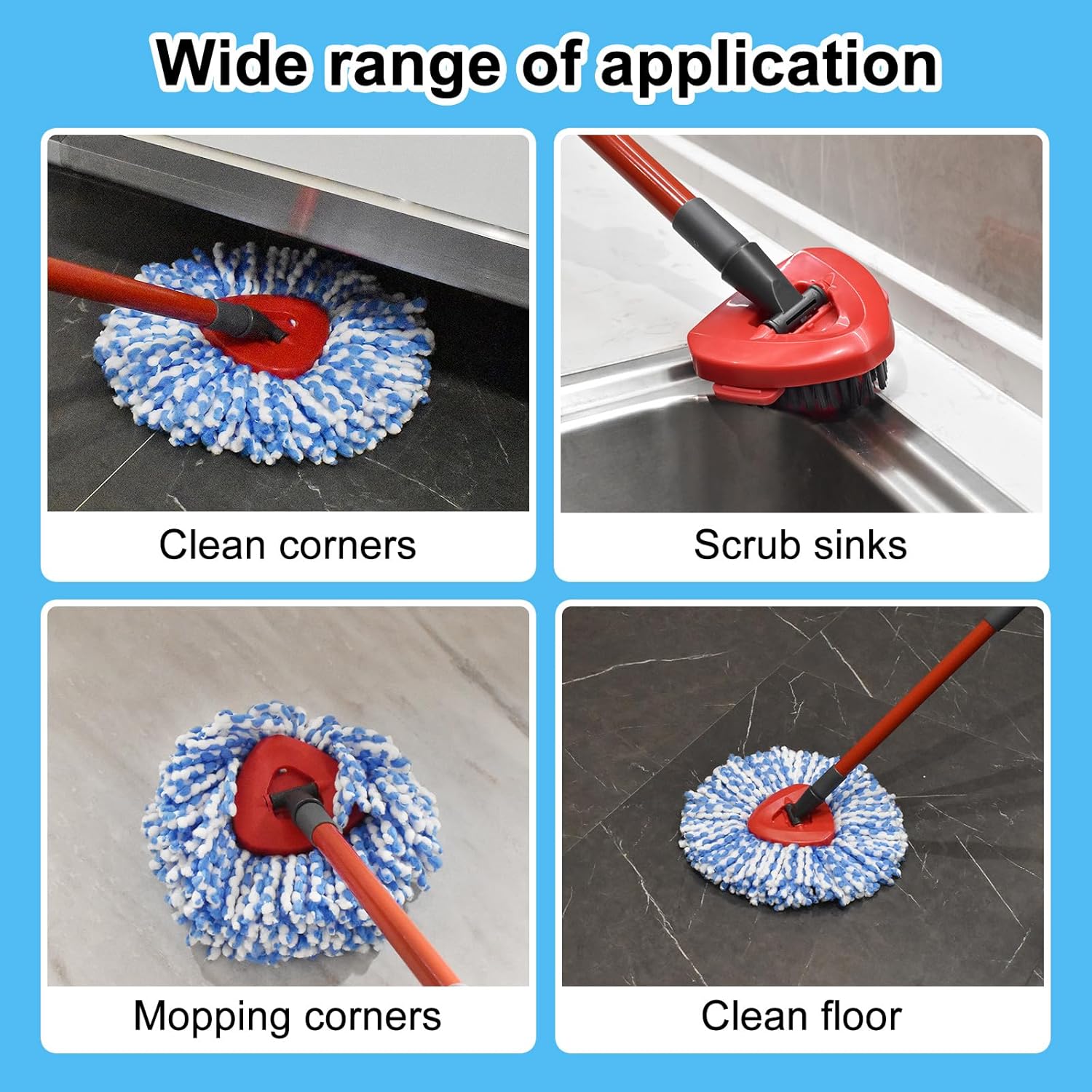 Heuihm Spin Mop Replacement Set for Ocedar Rinseclean 2 Tank System