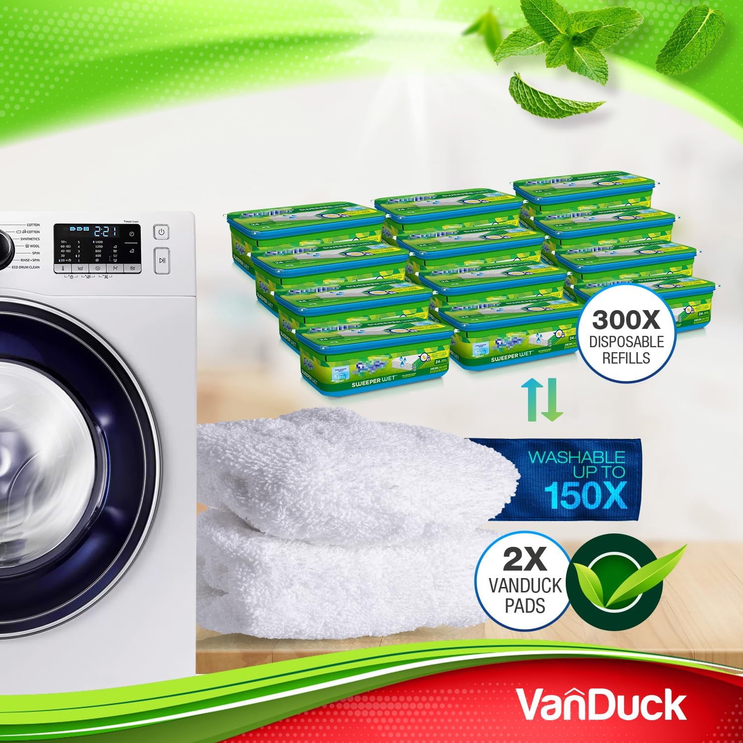 VanDuck Reusable Cotton Mop Pads 4-Pack 1