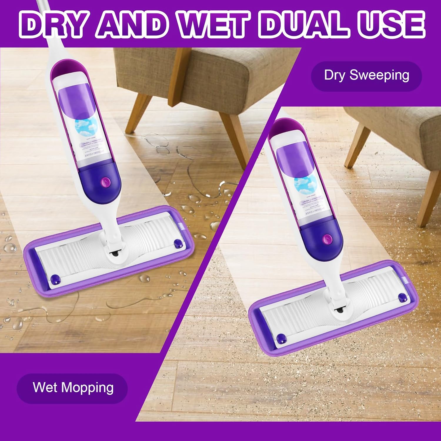 HOMEXCEL Reusable Microfiber Mop Pads for Swiffer PowerMop