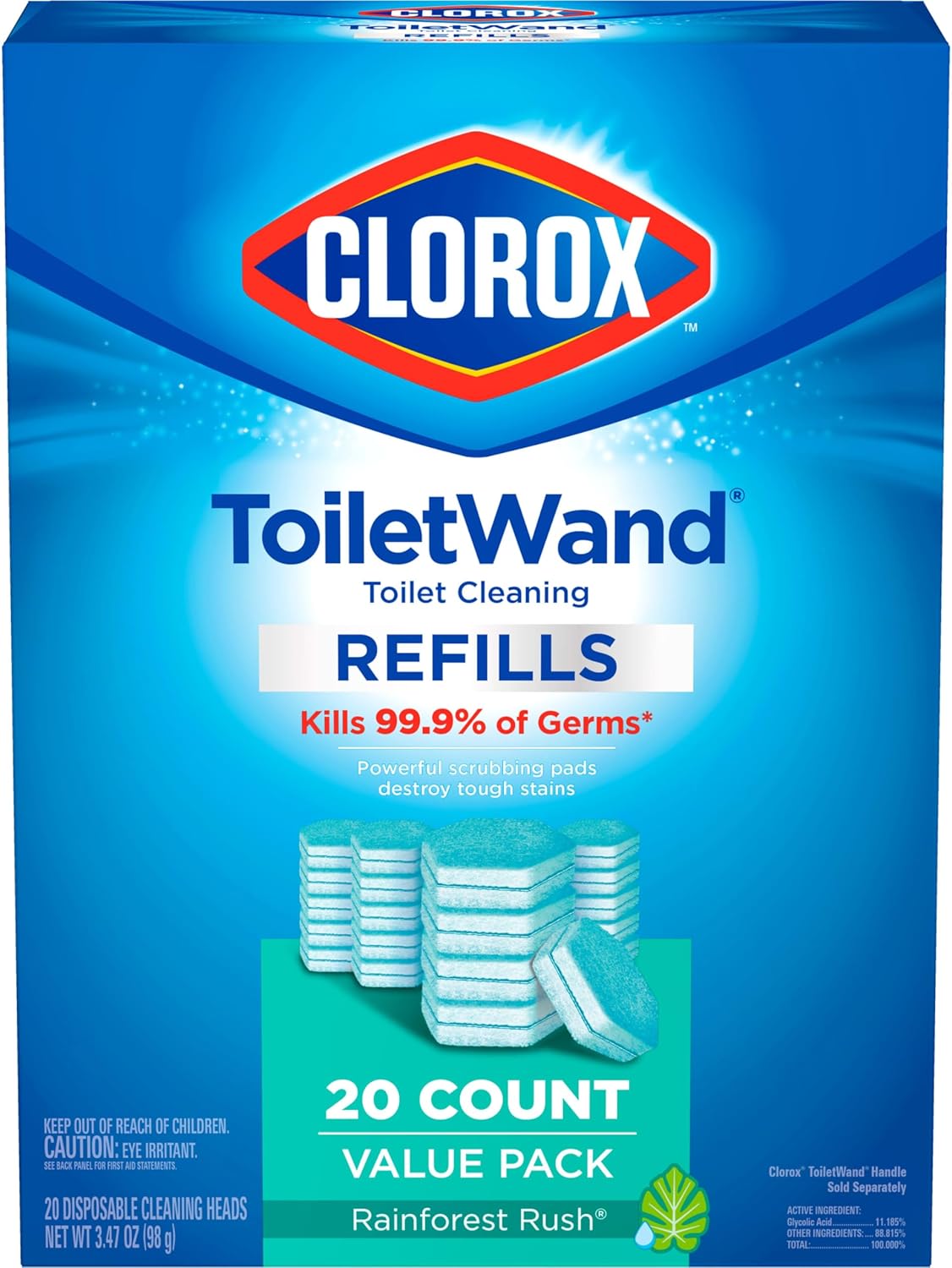 Clorox ToiletWand Refills Rainforest Rush 20 Count