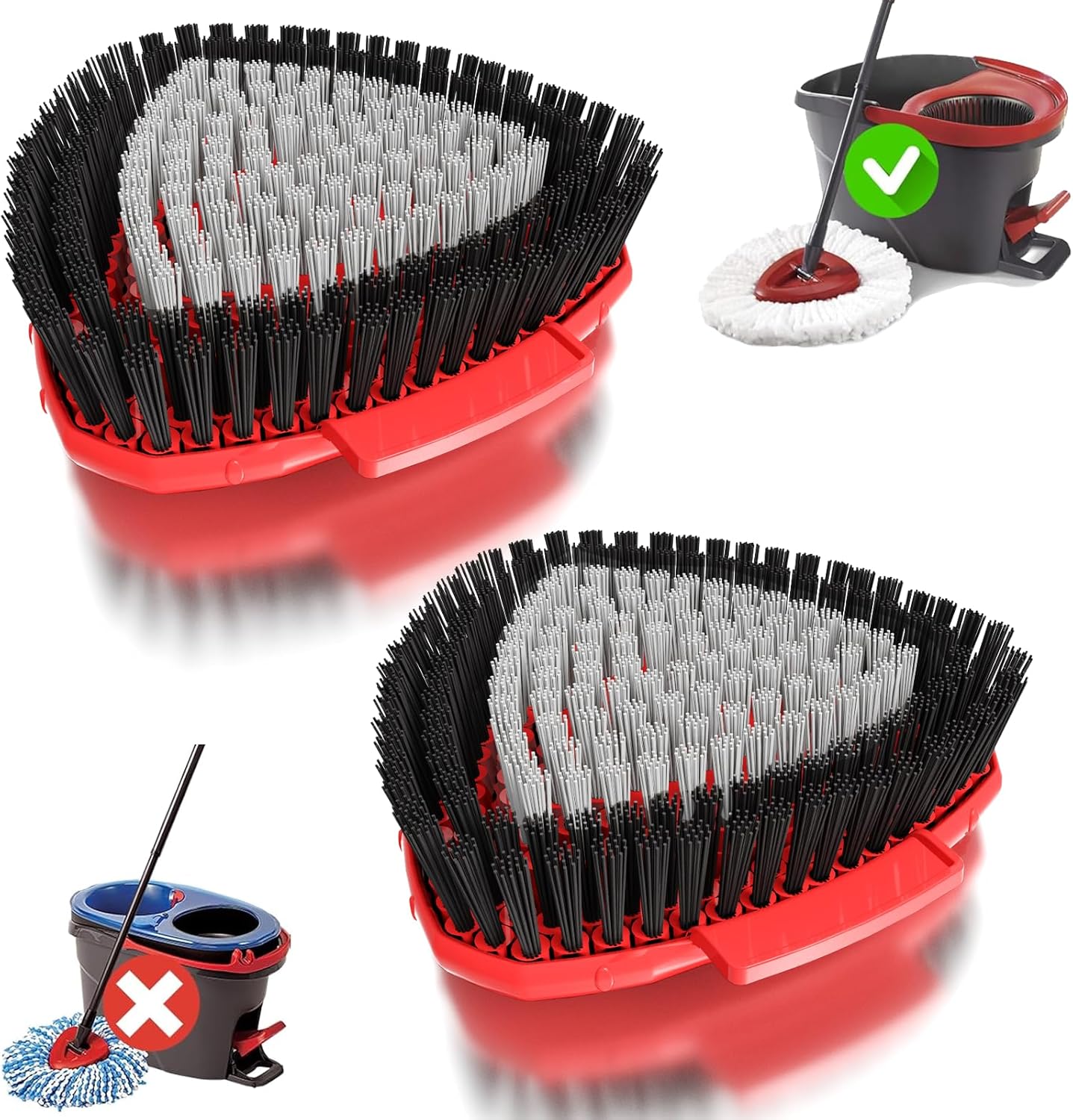 SuperAbound 2 Pack Spin Mop Replacement Scrub Brush Heads