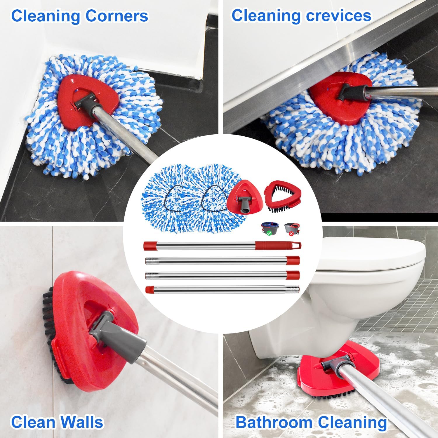GFRED Spin Mop Replacement Set for O Ceder 2-Tank System