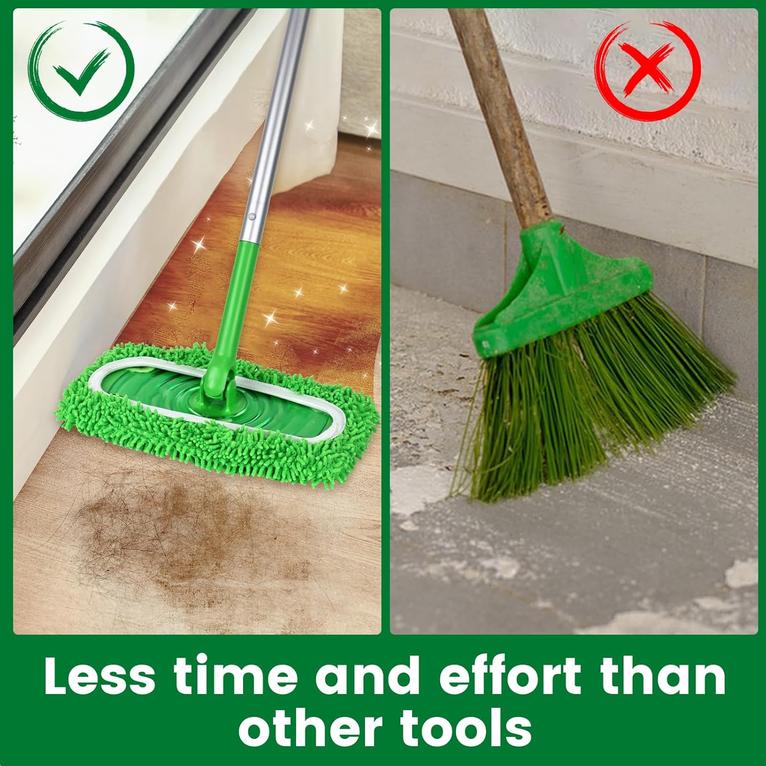 6Pcs Reusable Microfiber Mop Pads for Swiffer Flat Mops