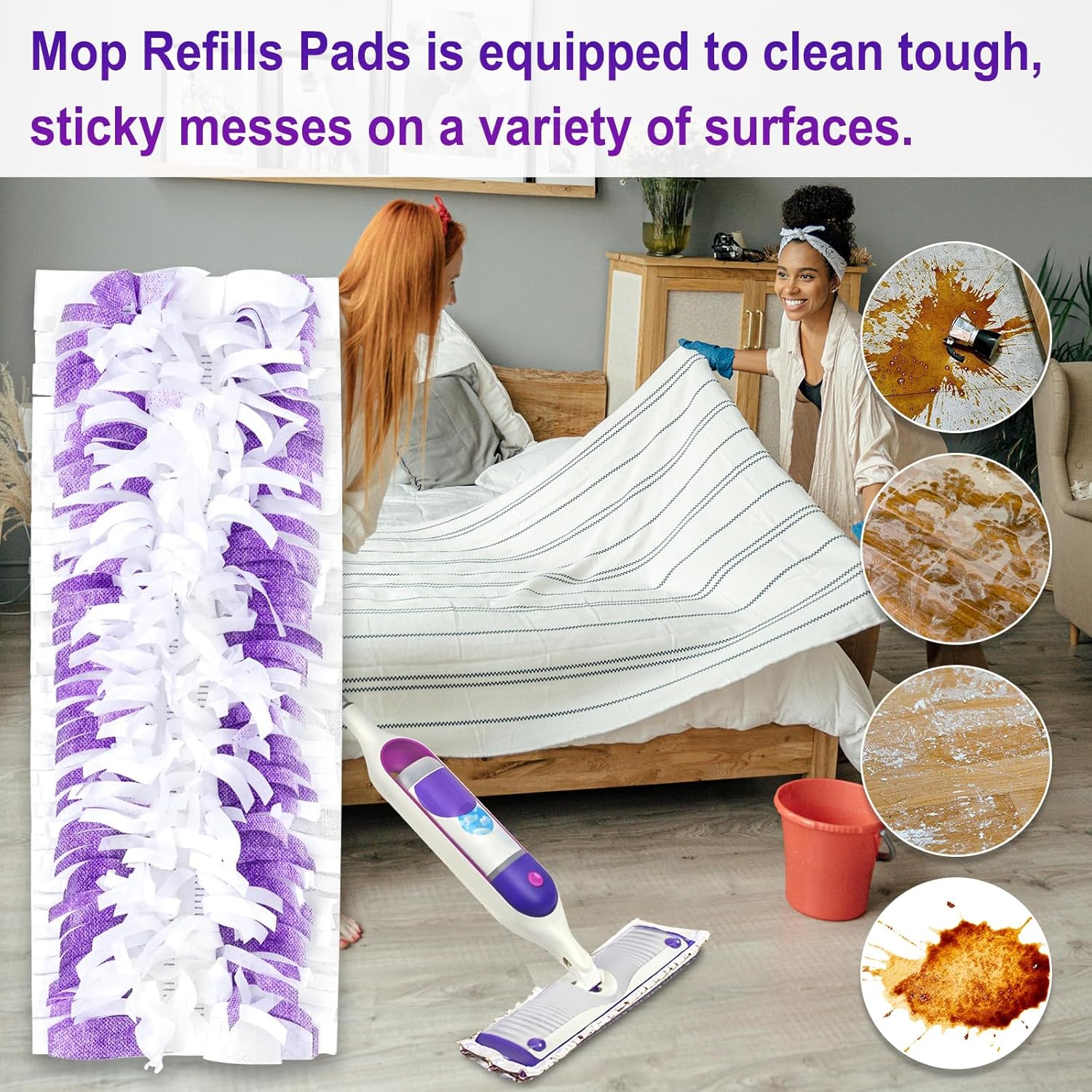 Cafonil Power Mop Pads Refills 25 PCS Multi-Surface