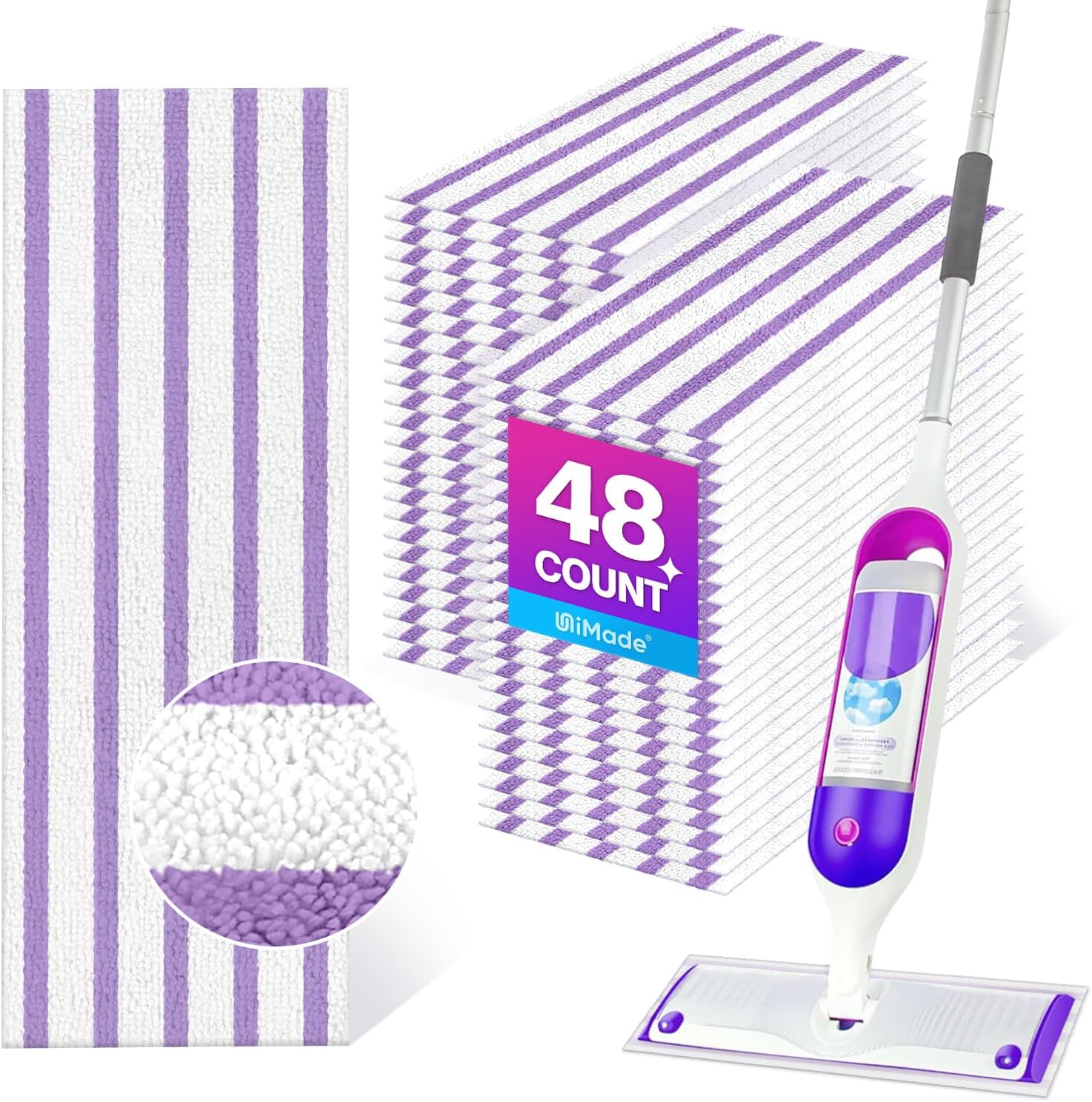 48 Pack UNIMADE Mop Pads for Swiffer Power Mop
