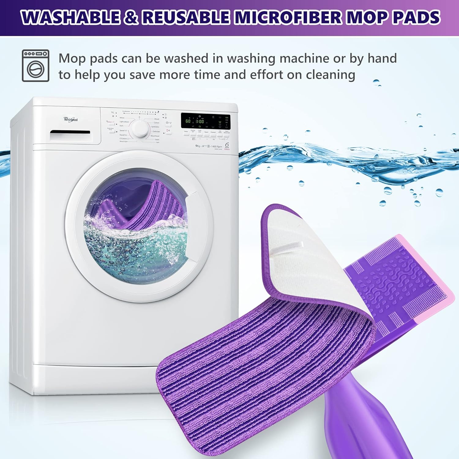 TINATONY 4-Pack Reusable Wet Jet Mop Pads