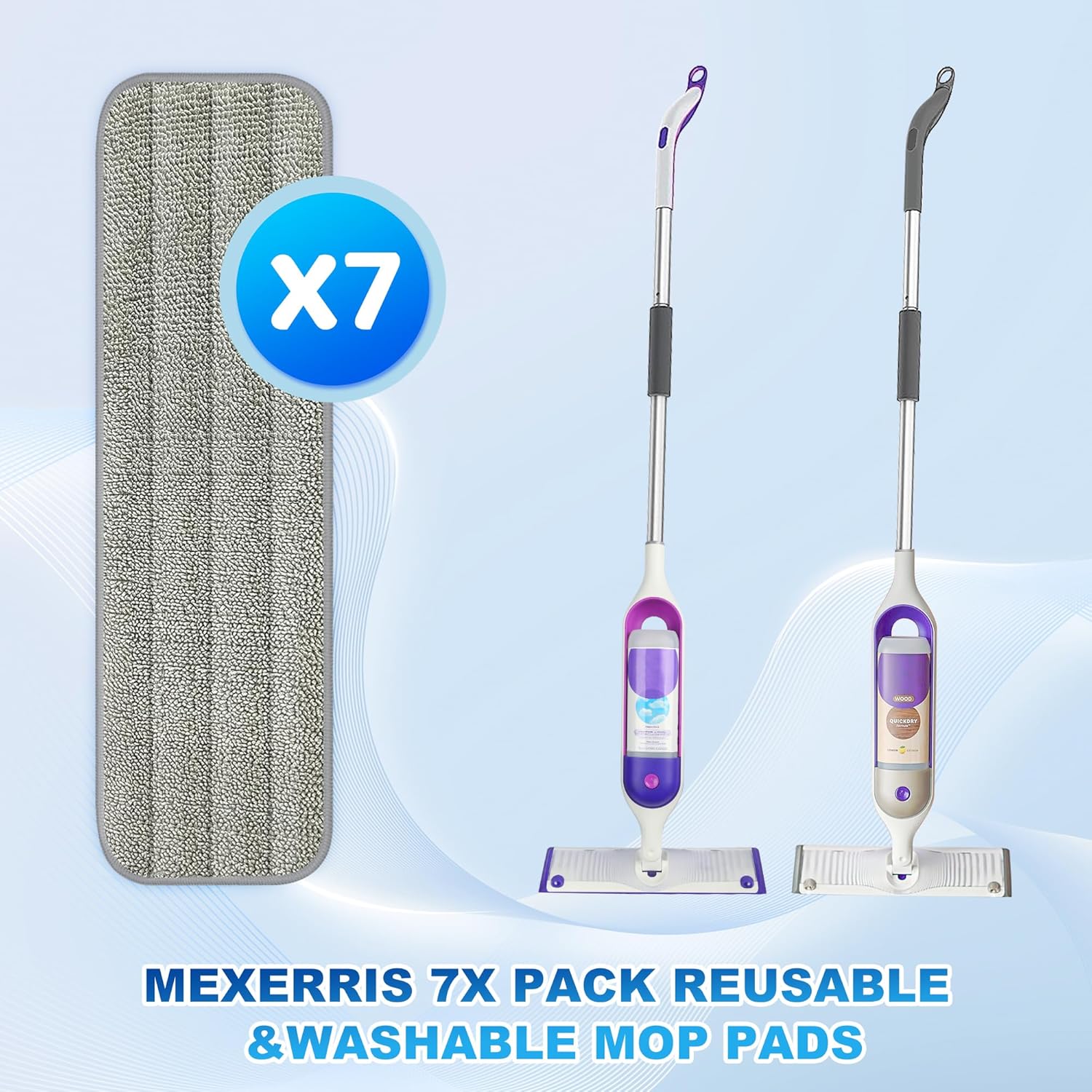7 Reusable Microfiber Mop Pads for Swiffer Power Mop 1