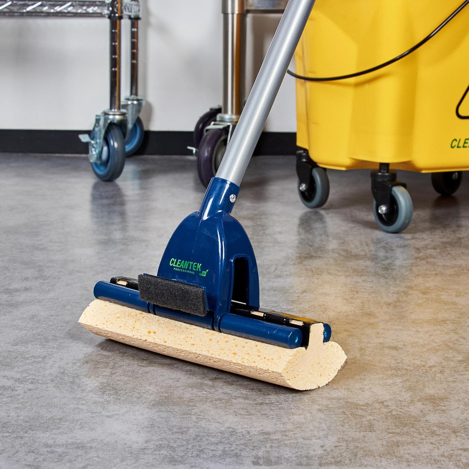 Restaurantware Yellow Sponge Mop Head Replacement - 102 x 35 x 24