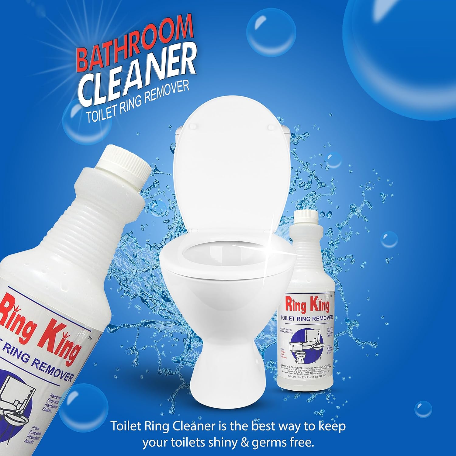 Ring King Toilet Bowl Cleaner Liquid 32oz Fast Acting