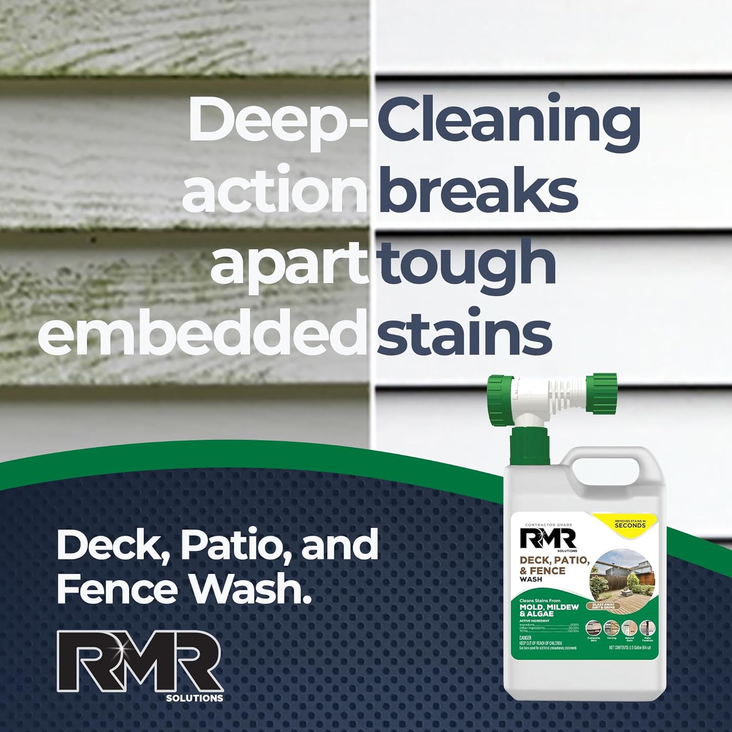 RMR Deck Patio Fence Wash 64 Ounce Commercial-Grade Stain Remover