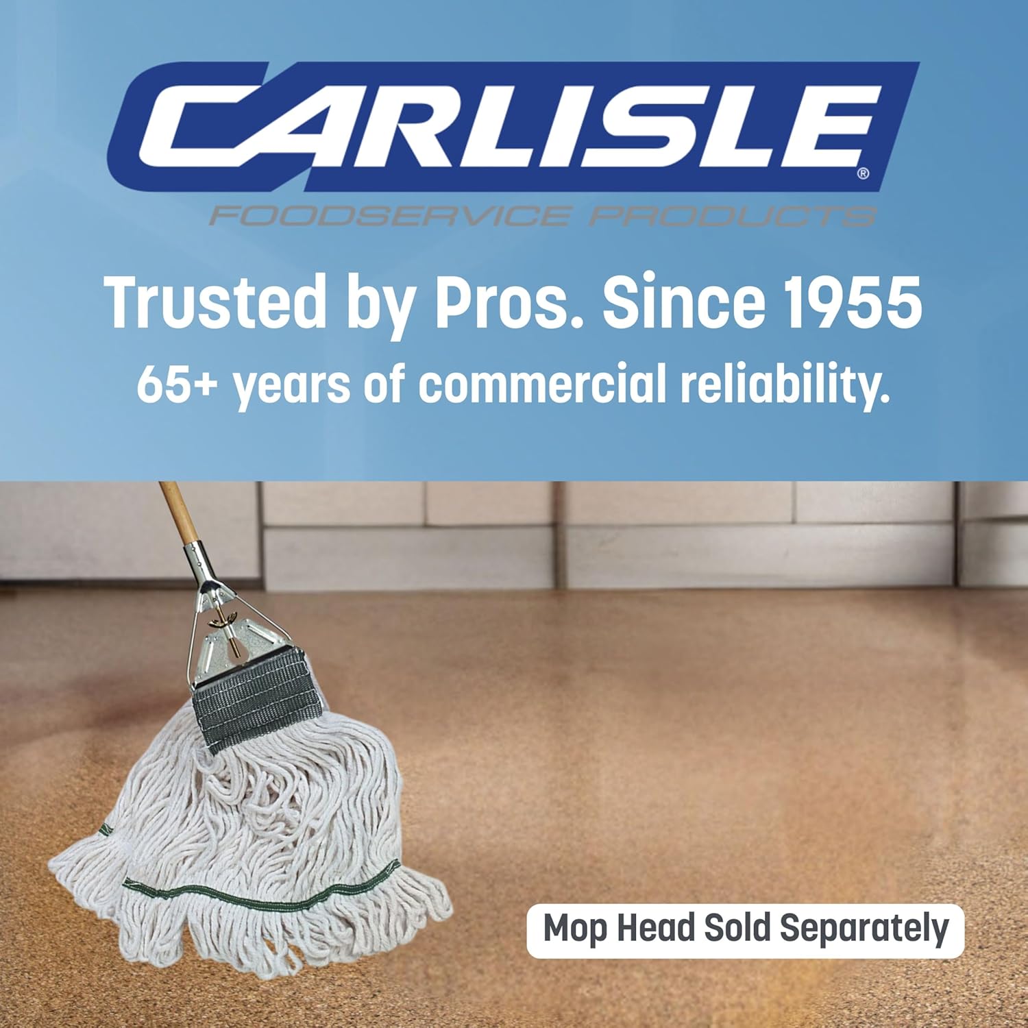 Carlisle 4034000 Wood Mop Handle with Metal Head