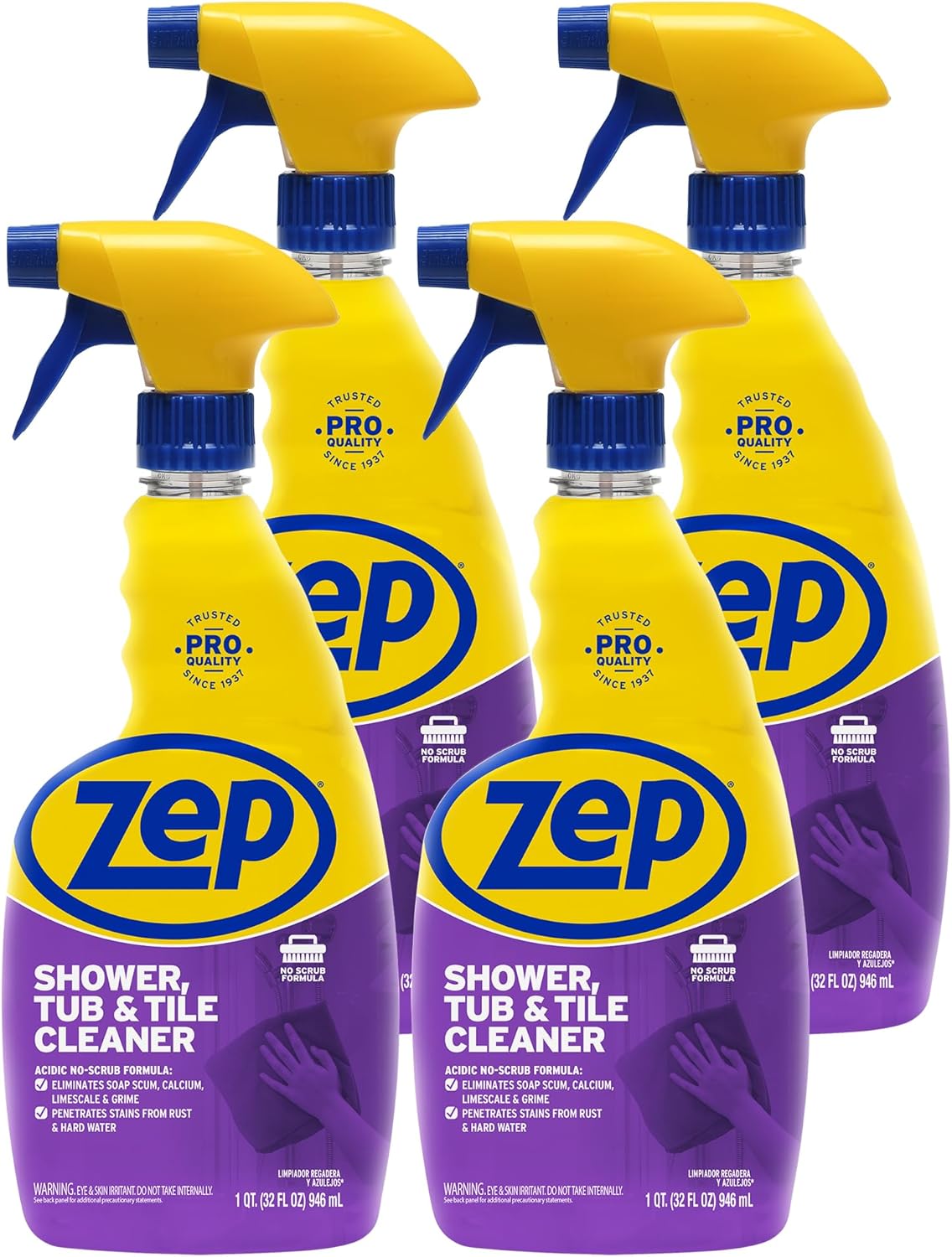 Zep 32 oz Tub Tile Cleaner Case of 4 No Scrub Formula