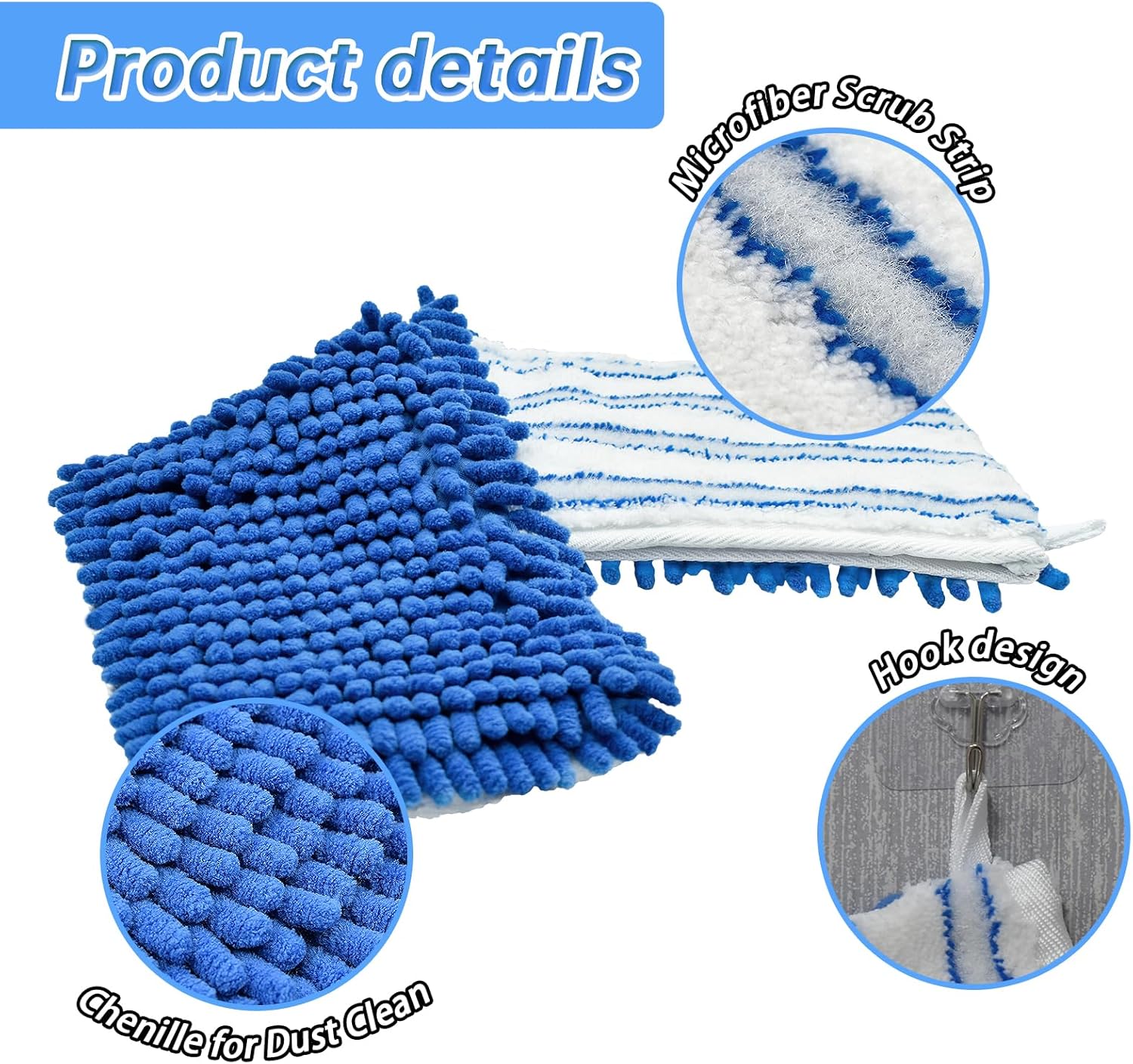 4 Pack Mop Heads for O-cedar Dual-Action Flip Mop