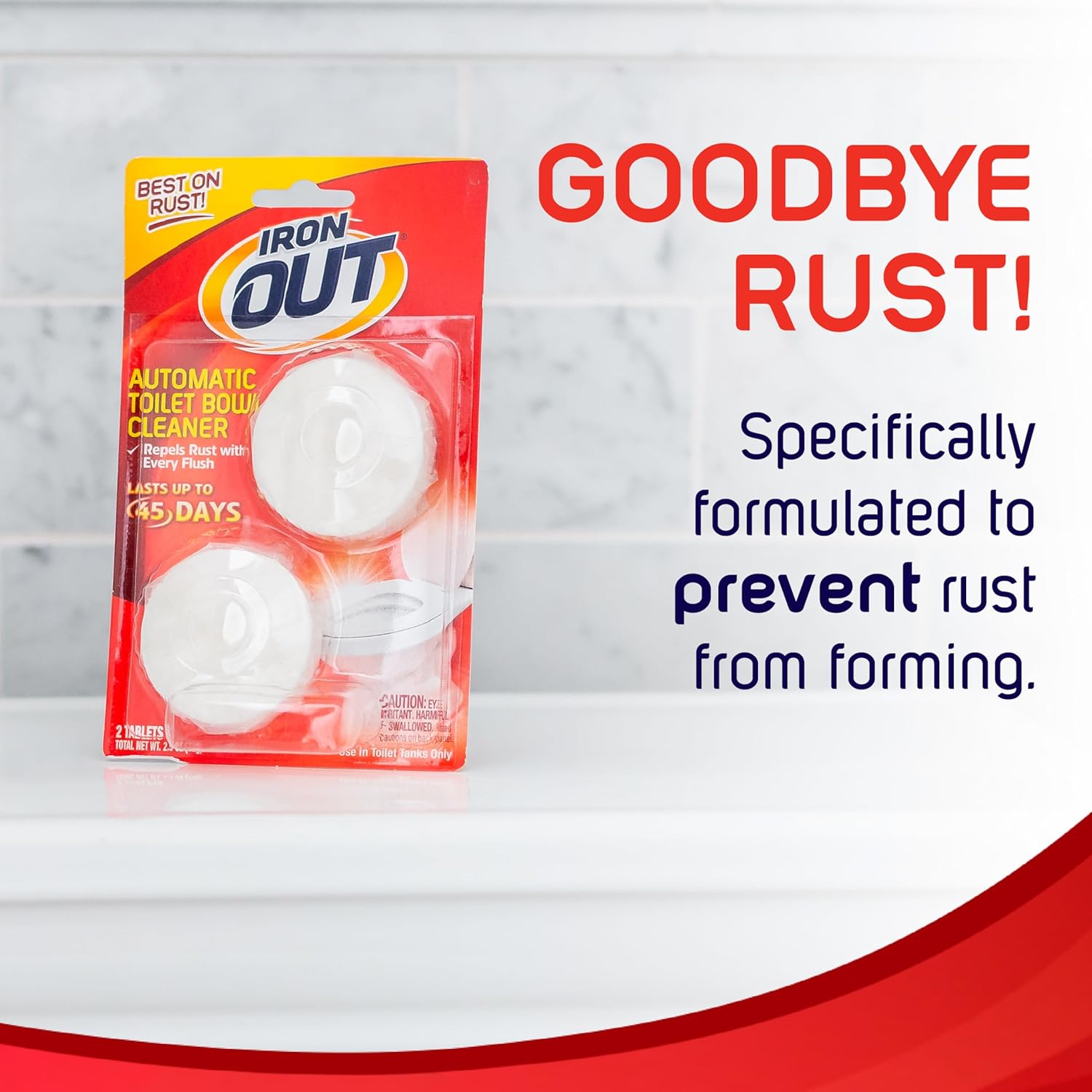 IRON OUT Automatic Toilet Bowl Cleaner Tablets 45 Days Rust Free