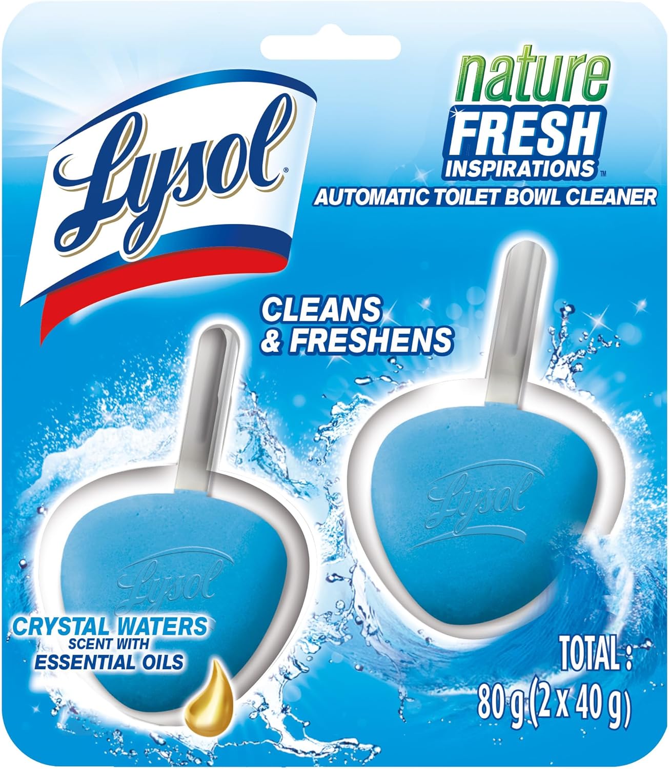 Lysol Automatic In-The-Bowl Toilet Cleaner with Atlantic Fresh Scent 2 Count
