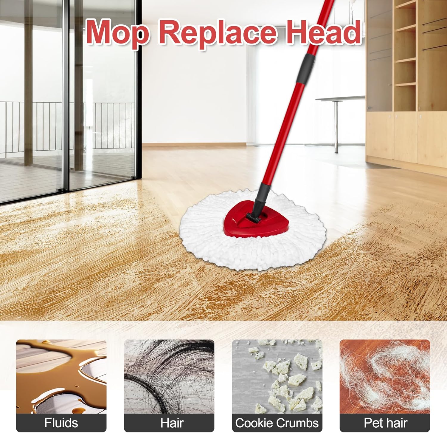 DLAIMI Spin Mop Replacement Heads for O Cedar EasyWring
