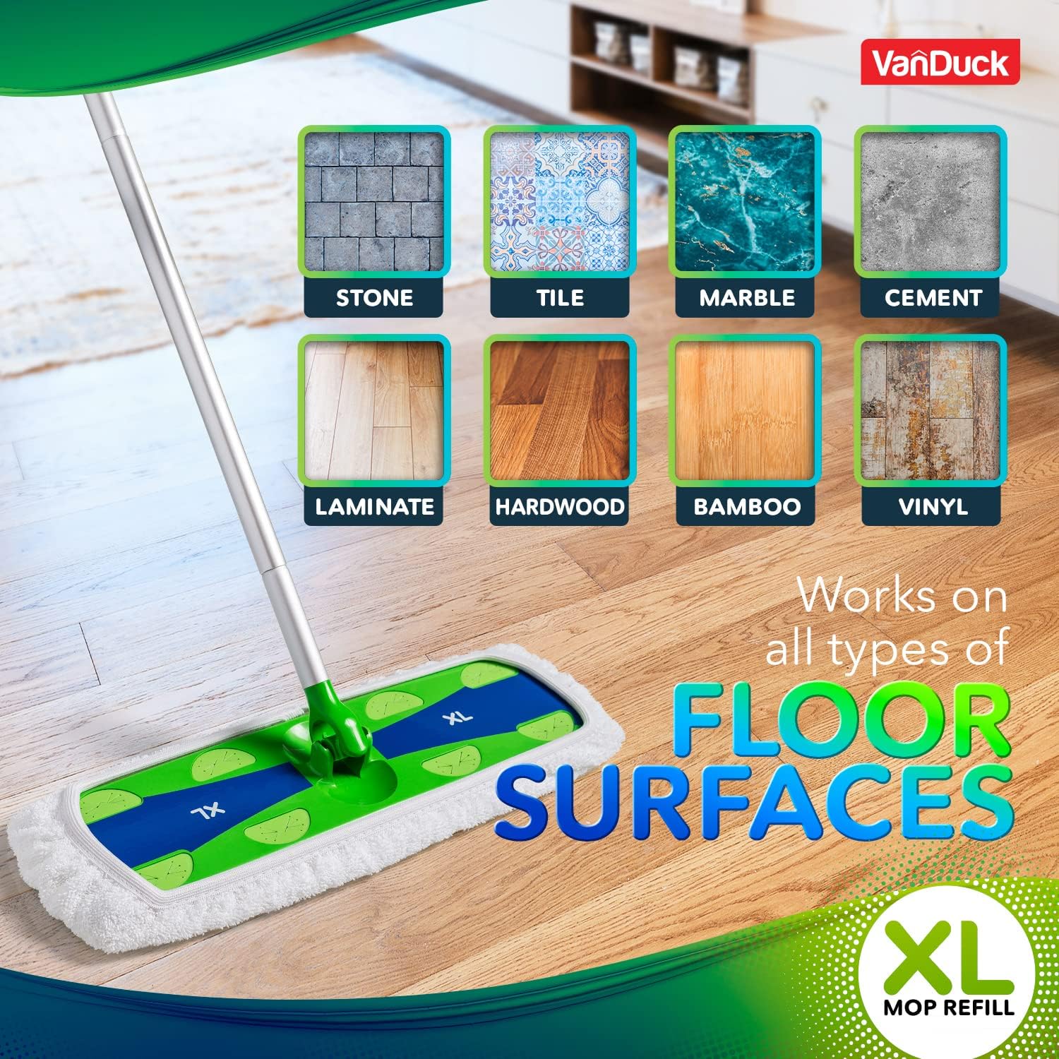 VanDuck Extra Large Cotton Mop Pads 2-Pack