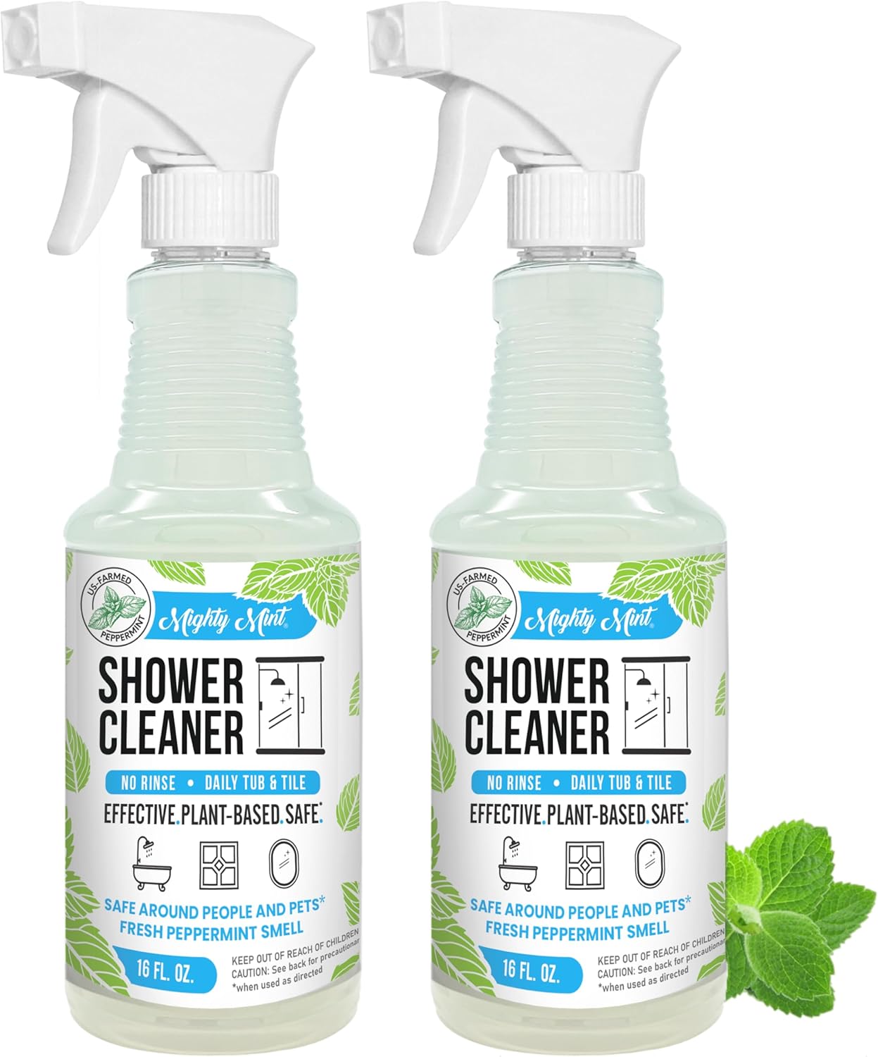 Mighty Mint Daily Shower Cleaner No-Rinse 16oz - 2 Pack