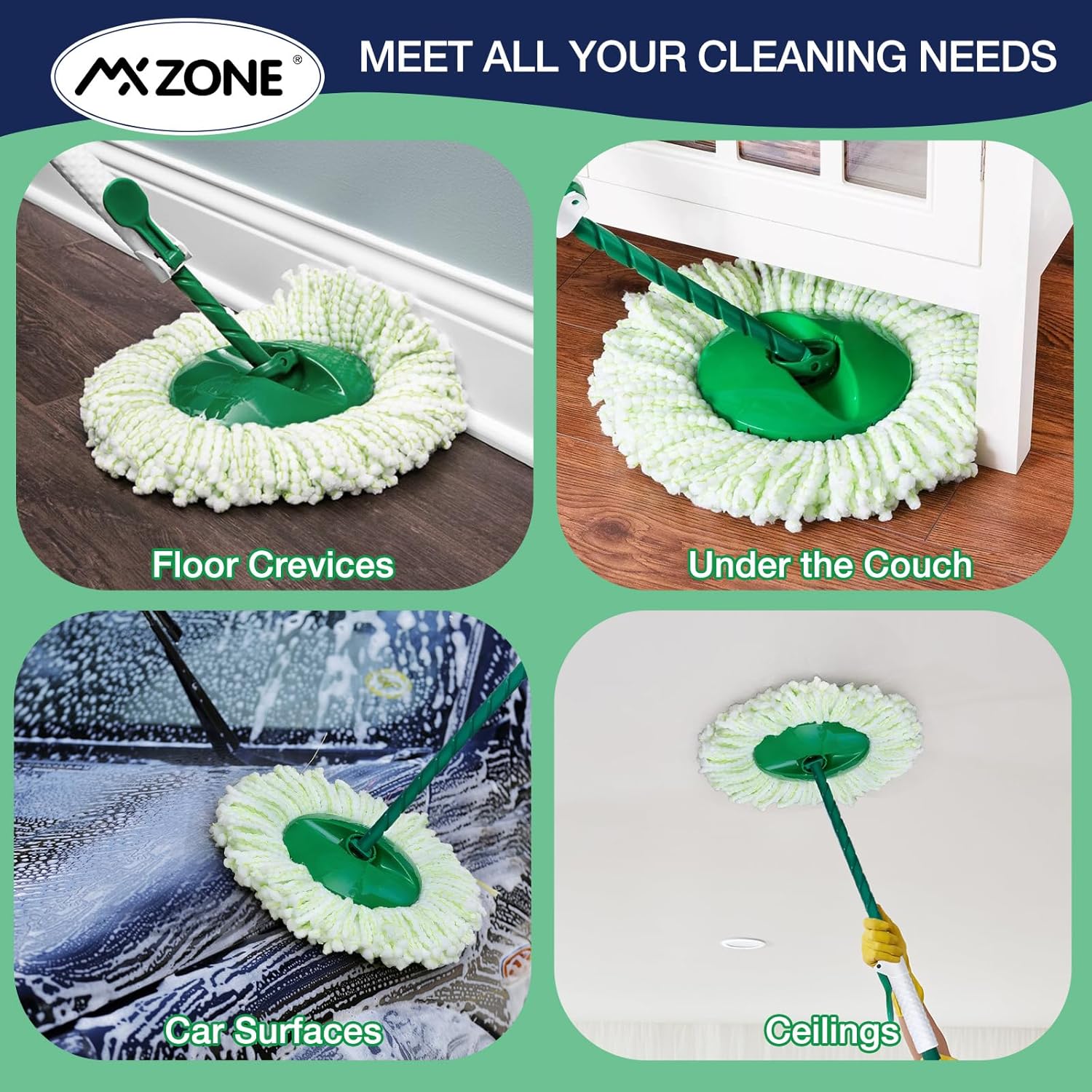 3 Pack Microfiber Mop Head Replacement for Libman Tornado 1