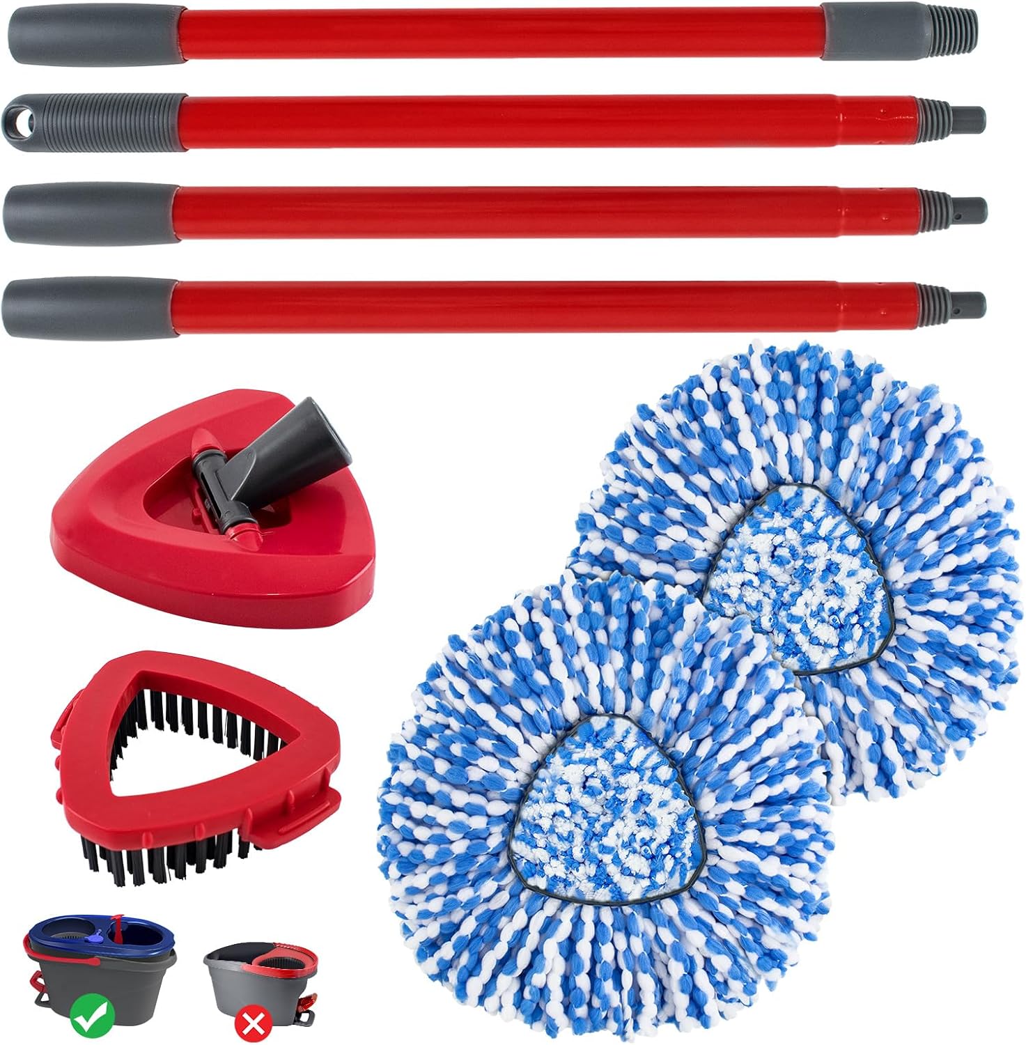 Heuihm Spin Mop Replacement Set for Ocedar Rinseclean 2 Tank System