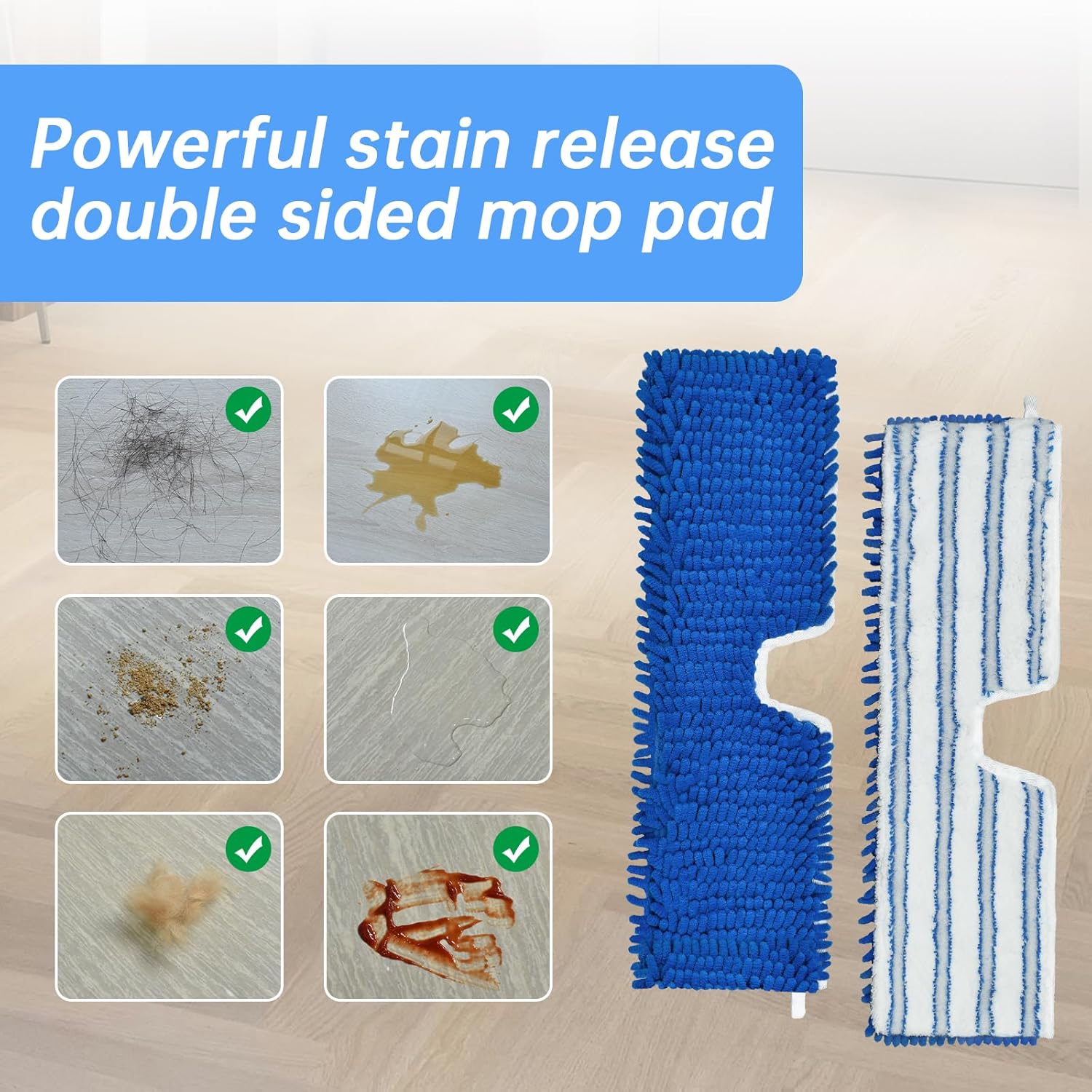 4 Pack Mop Heads for O-cedar Dual-Action Flip Mop