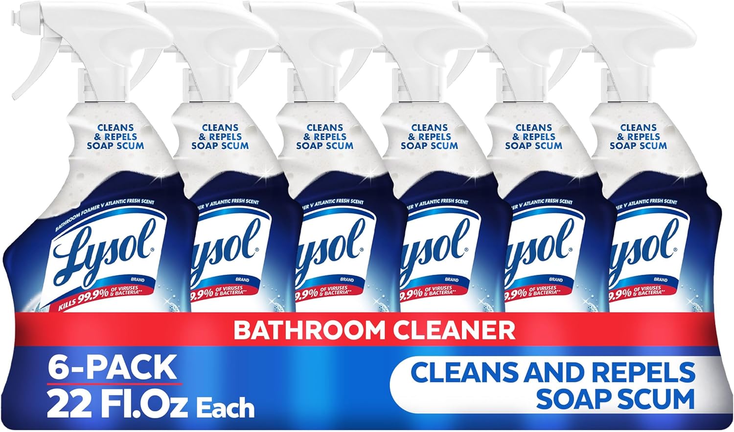Lysol Power Foaming Cleaner for Bathrooms 22oz Pack of 6