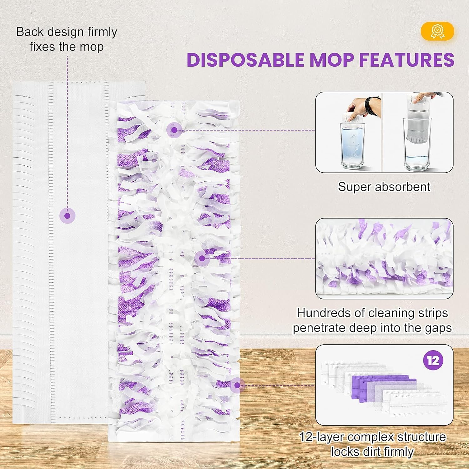 15 Pack Power Mop Refills for Swiffer Compatible