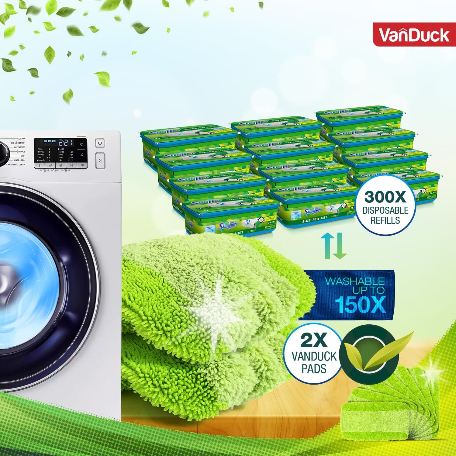 VanDuck Reusable Mop Pads 6-Pack for Swiffer Sweeper