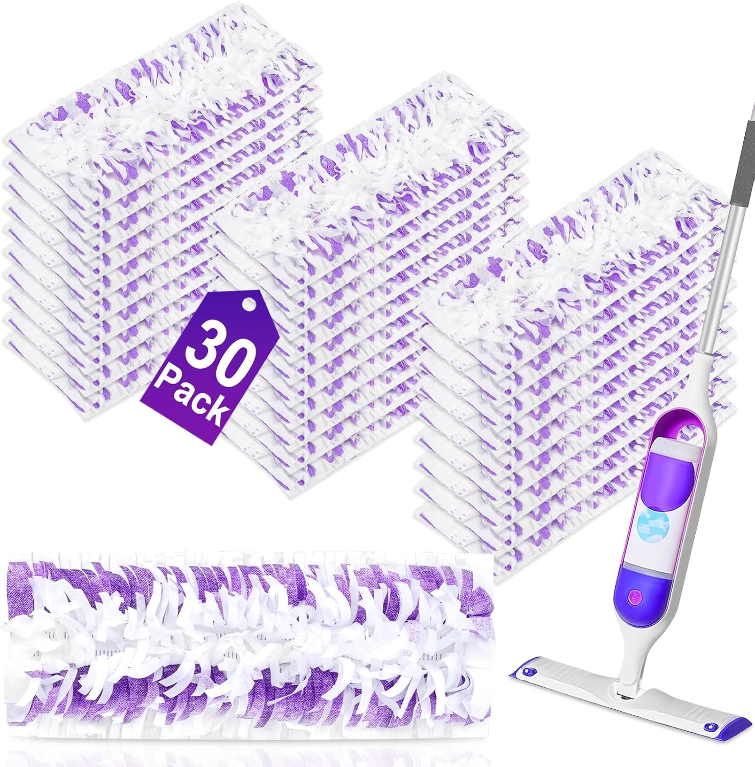 30 Pack Disposable Power Mop Pads for Swiffer