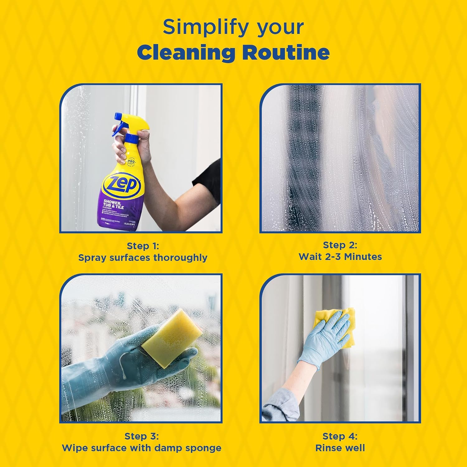 Zep 32 oz Tub Tile Cleaner Case of 4 No Scrub Formula