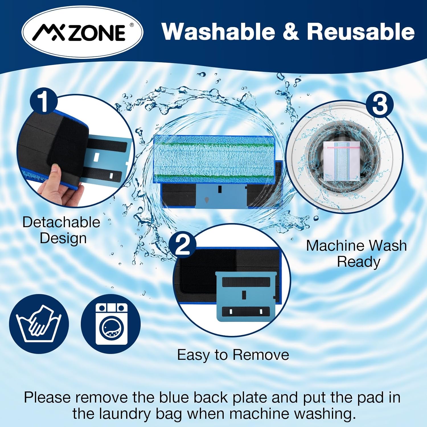 MXZONE Upgraded M6 Wet Mopping Pads 8 Pack 1