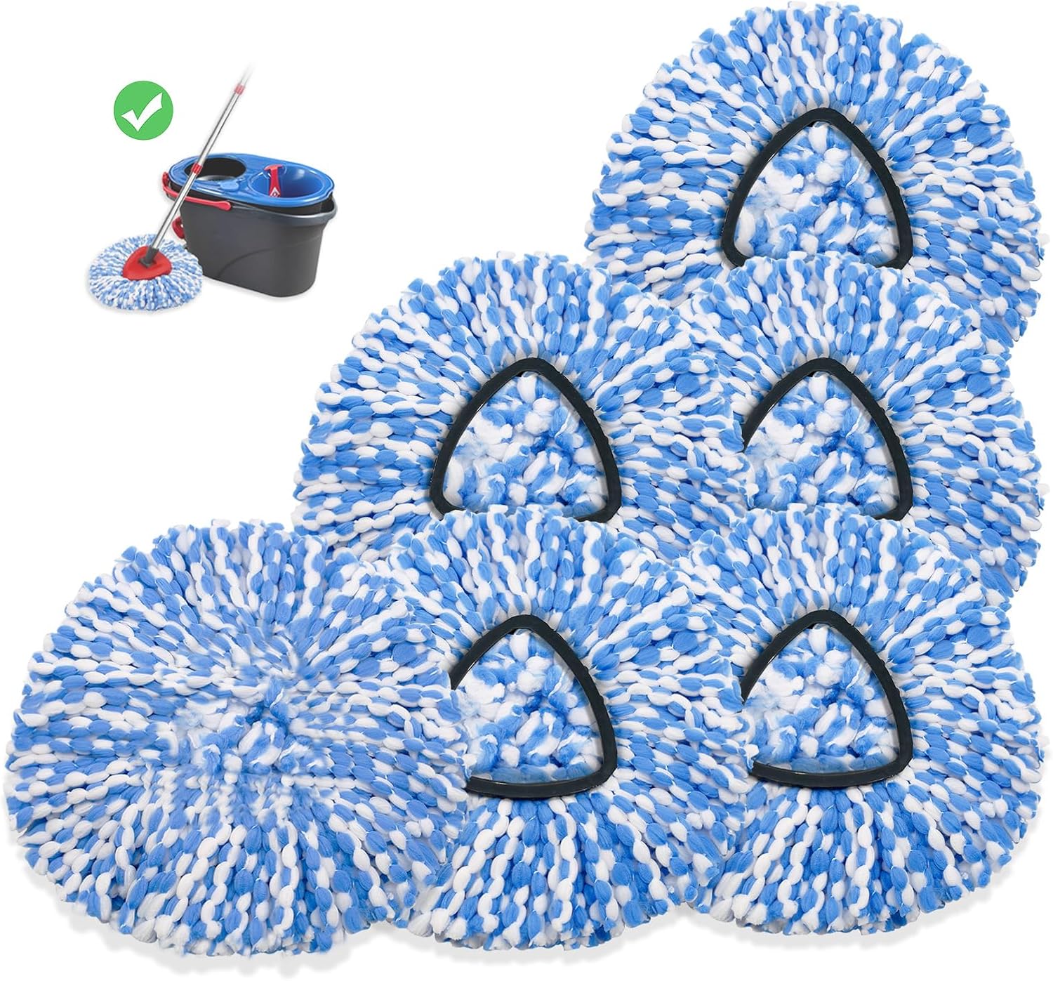 6 Pack Spin Mop Heads Replacement for O ceda RinseClean 2