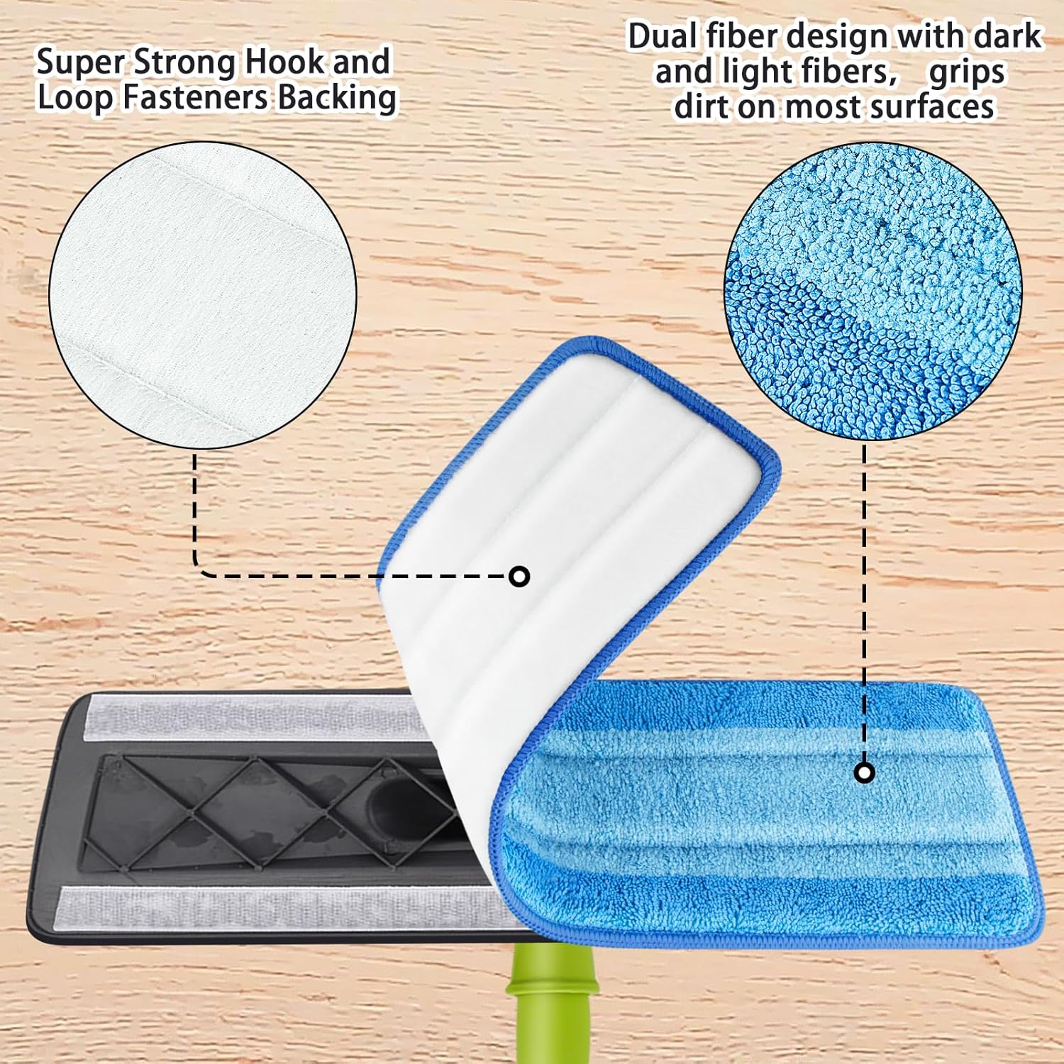4 PCS Microfiber Mop Pads for Hardwood Floors