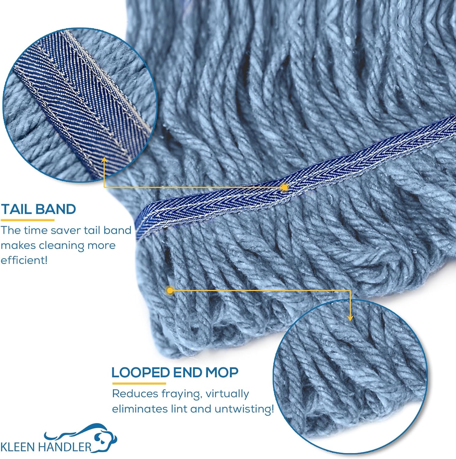 KLEEN HANDLER Heavy Duty Mop Head Refill Pack of 6 1