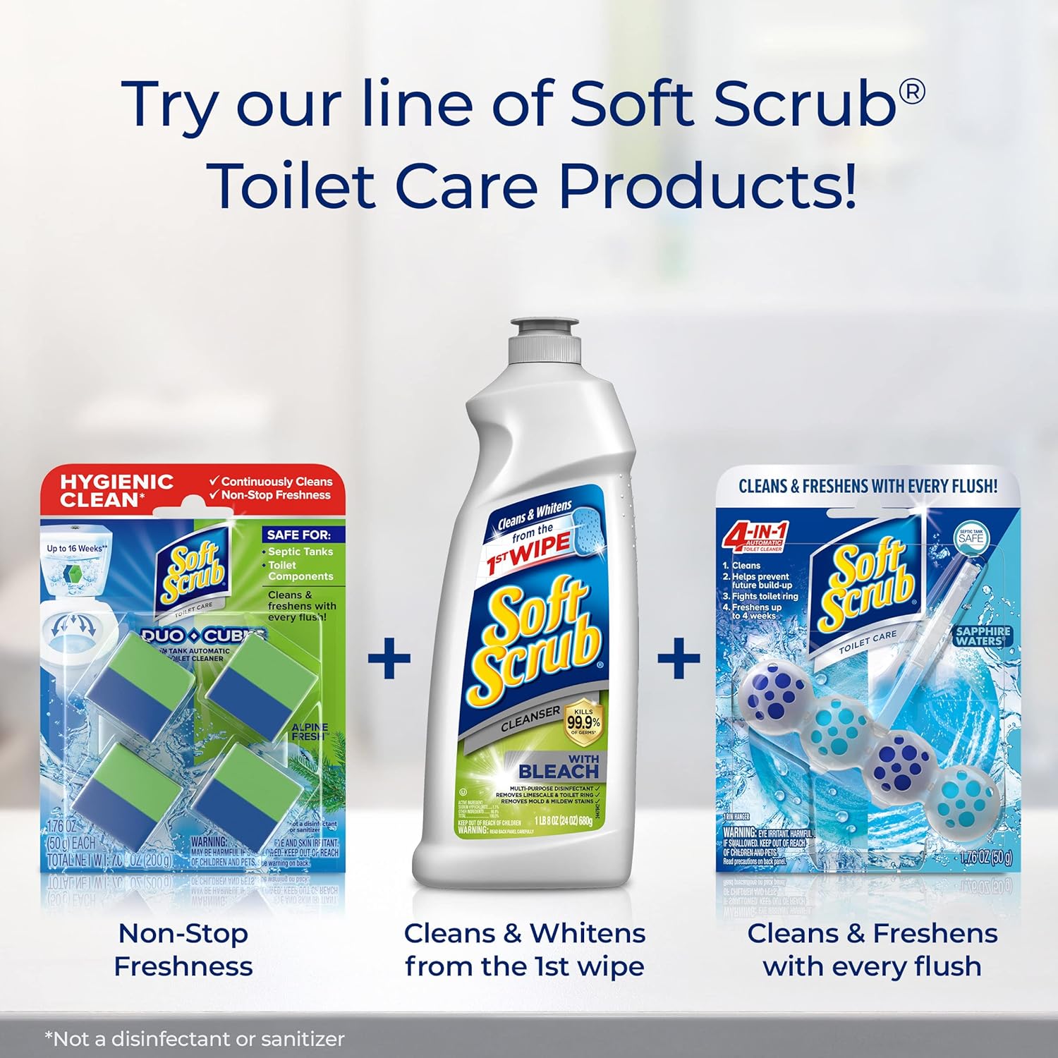 Soft Scrub Toilet Cleaner Duo-Cubes Alpine Fresh 4 Count