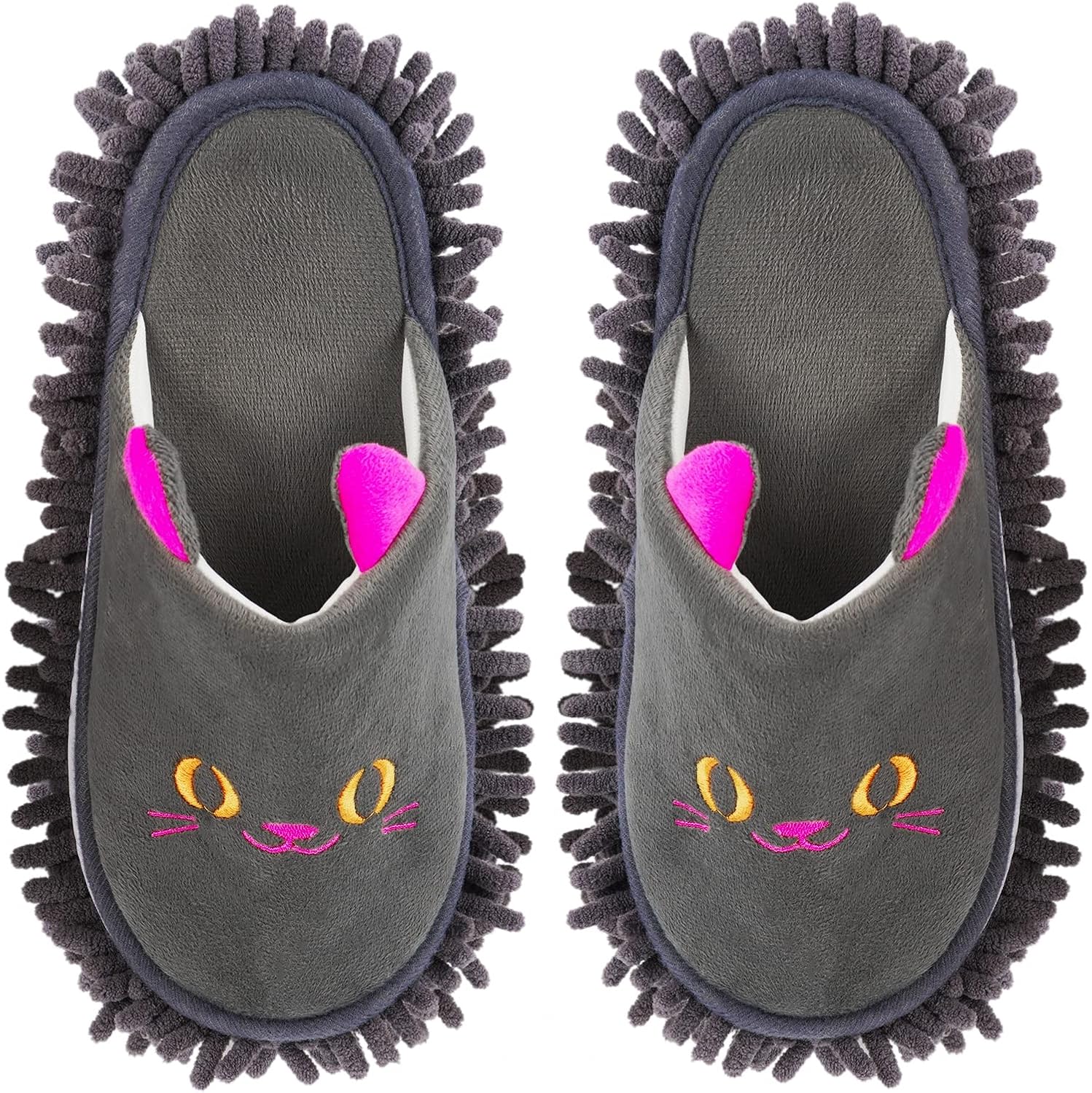 Dark Gray Warm Microfiber Slippers with Anti-Slip Moccasin