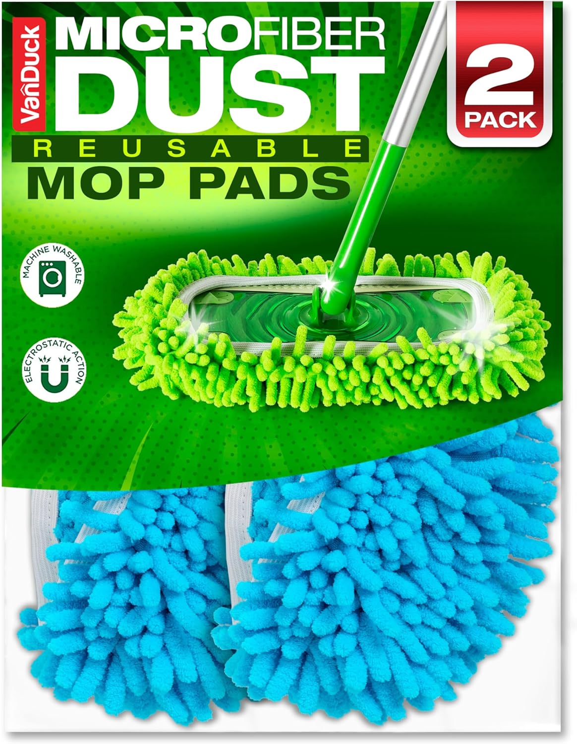 VanDuck Dust Mop Refill 2 Pack - Pet Floor Cleaning