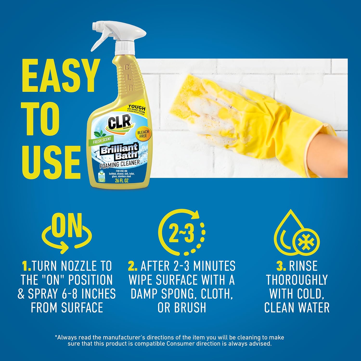 CLR Brilliant Bath Foaming Cleaner Spray 26 Oz Pack Of 2