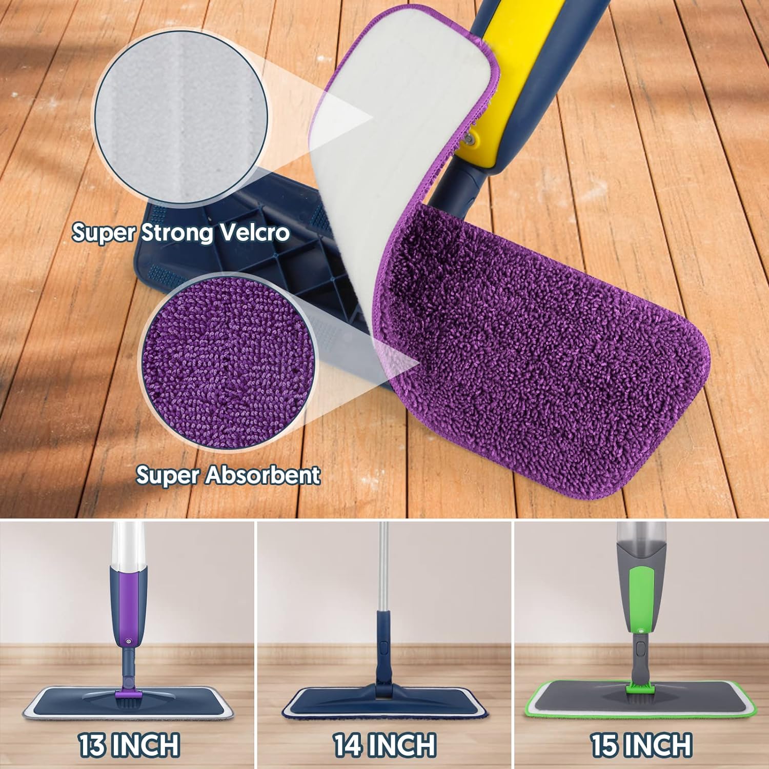 7 Reusable Mop Pads for Swiffer PowerMop - MEXERRIS Microfiber Refills