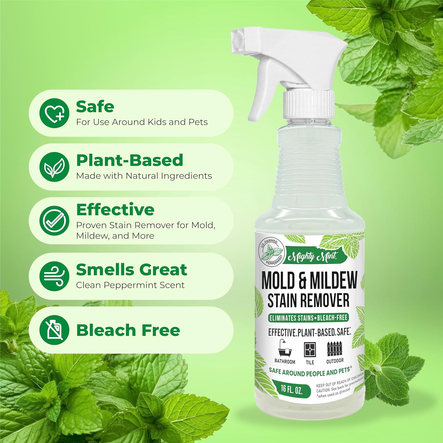Mighty Mint Mold Mildew Stain Remover Spray 16oz