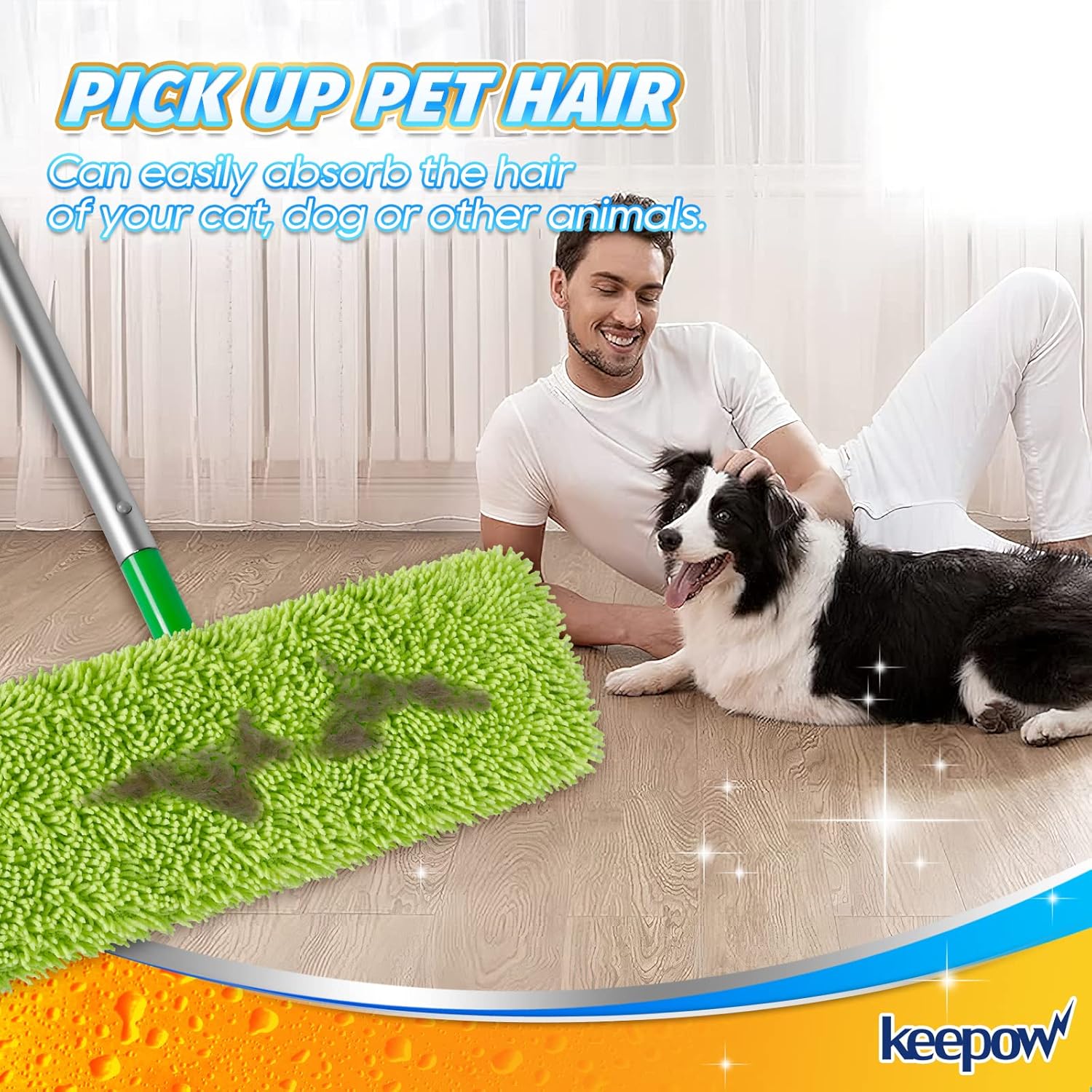 KEEPOW Reusable XL Mop Pads 4 Pack