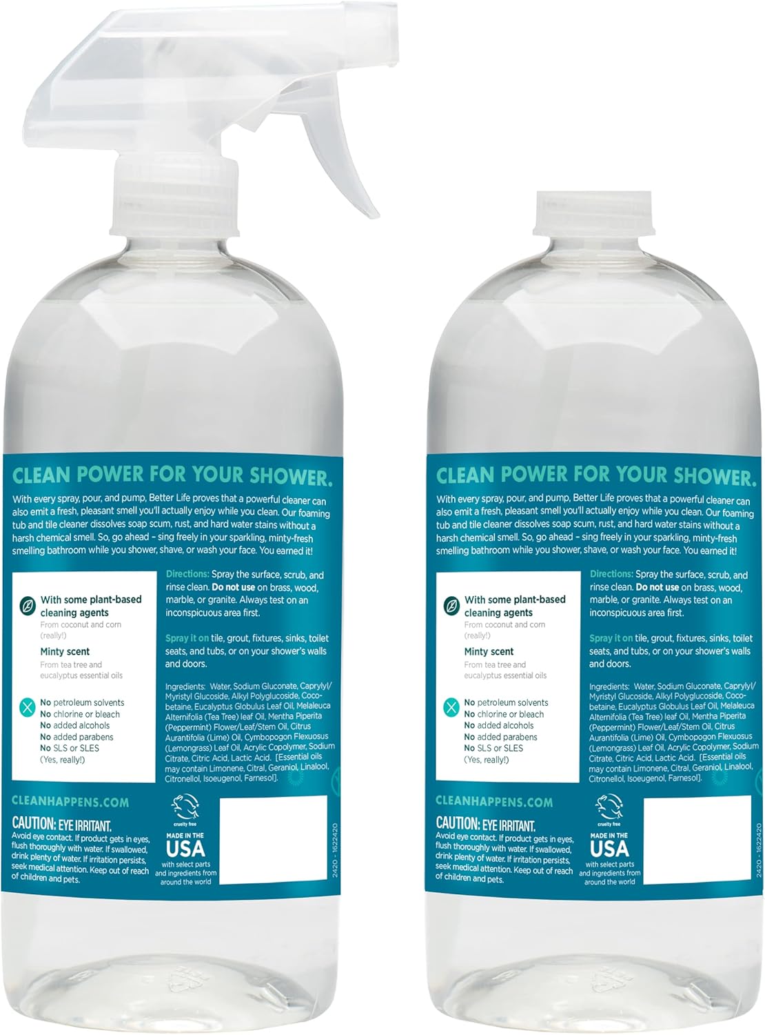 Better Life Multipurpose Bathroom Cleaner Spray - 32oz Pack of 2