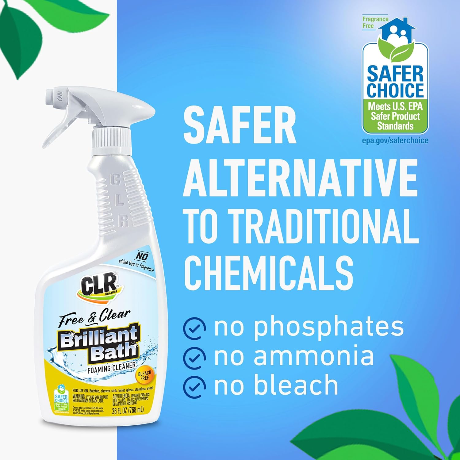 CLR Brilliant Bath Foaming Cleaner 26 Oz Free Clear