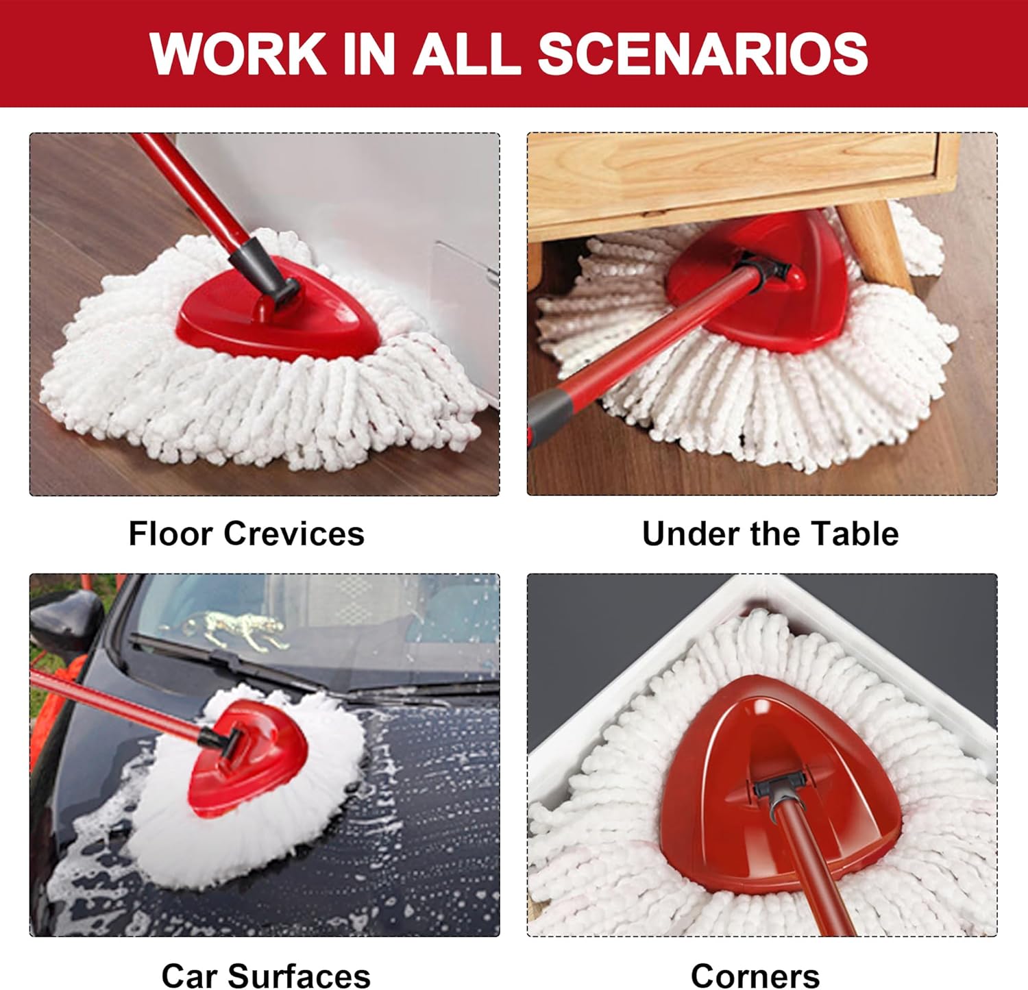Tidy Monster O-Ceda Easy Wrin Spin Mop Replacement 8-Pack