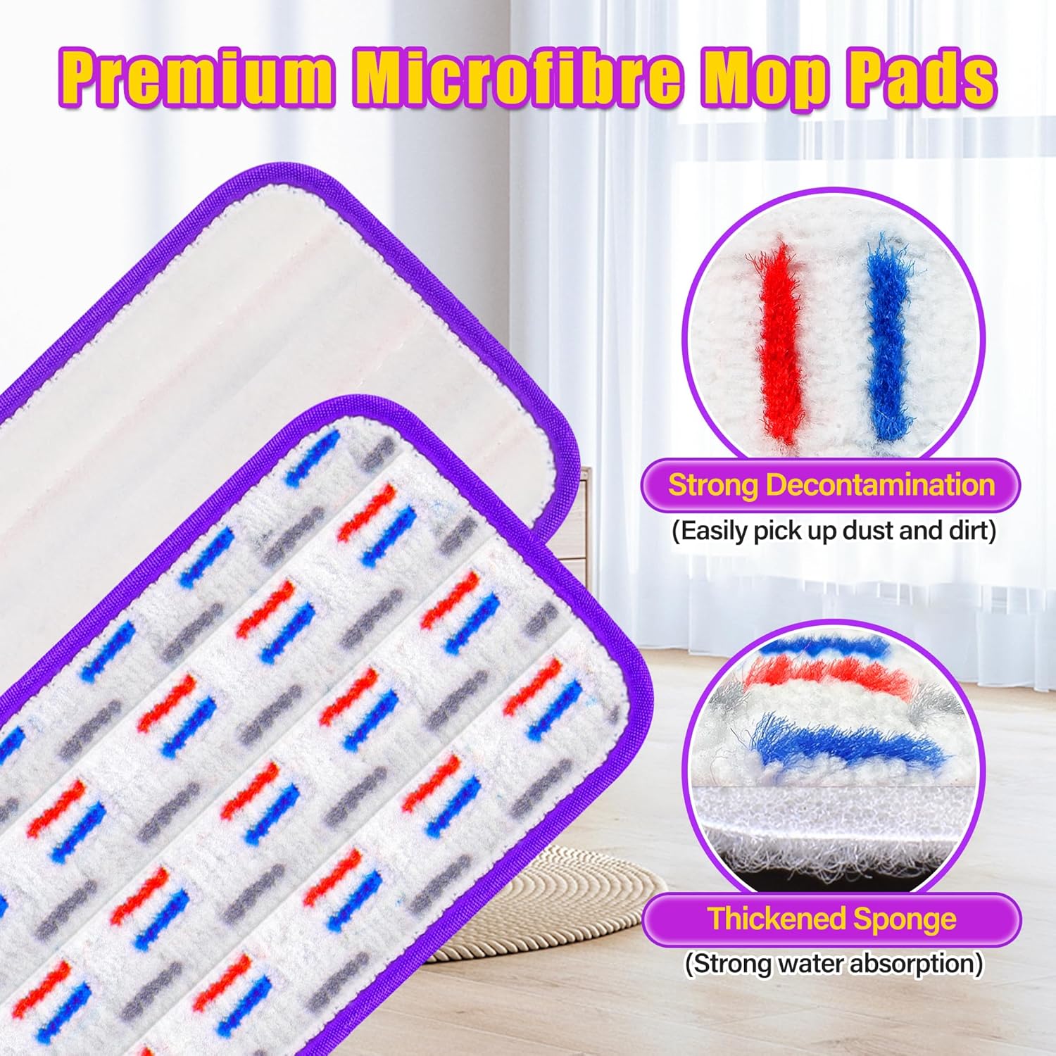 8 Pack Reusable Mop Pads for Swiffer PowerMop 1