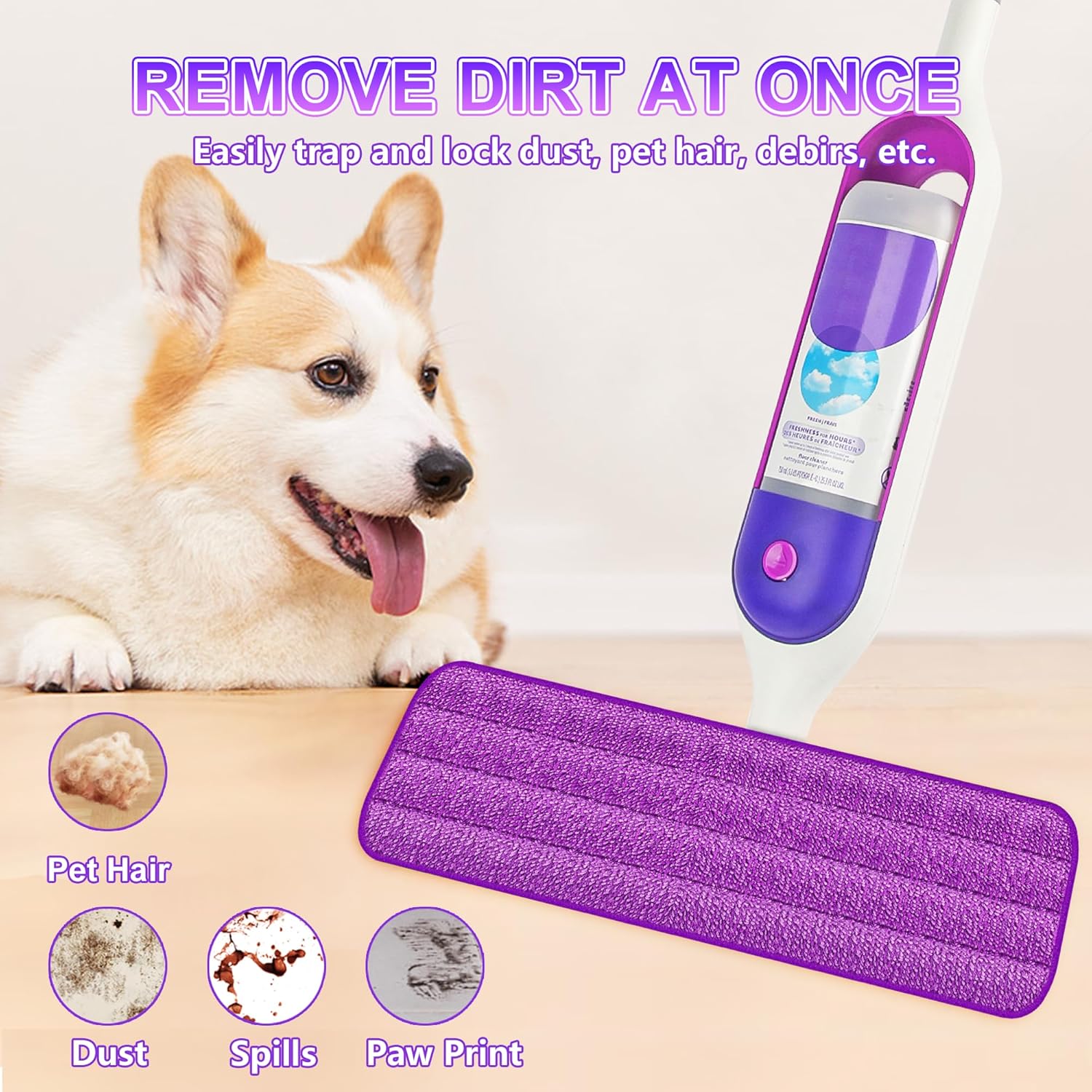 8 Pack Reusable Mop Pads for Swiffer PowerMop
