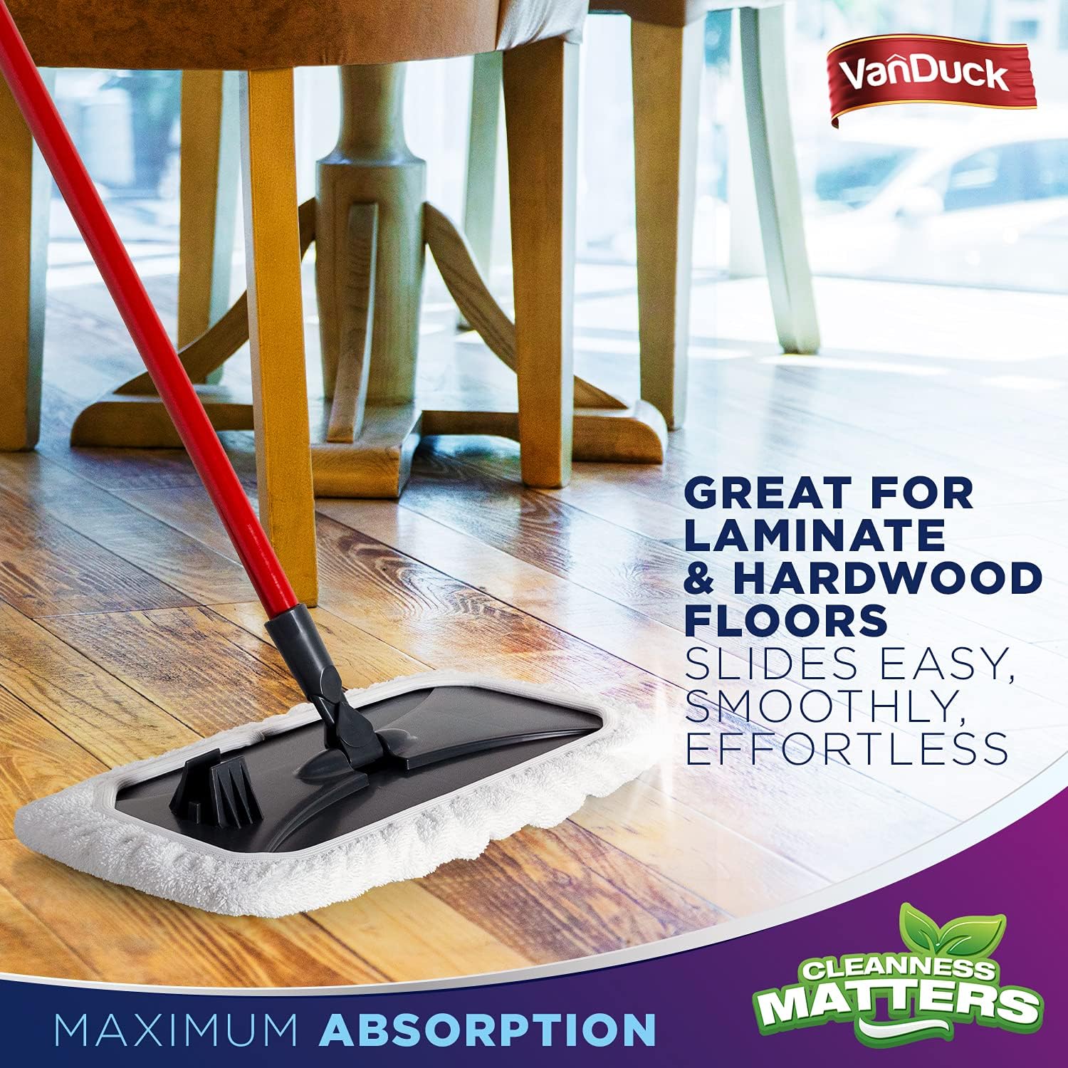 VanDuck 100 Cotton Terry Mop Pads 3-Pack 8x15 Inches